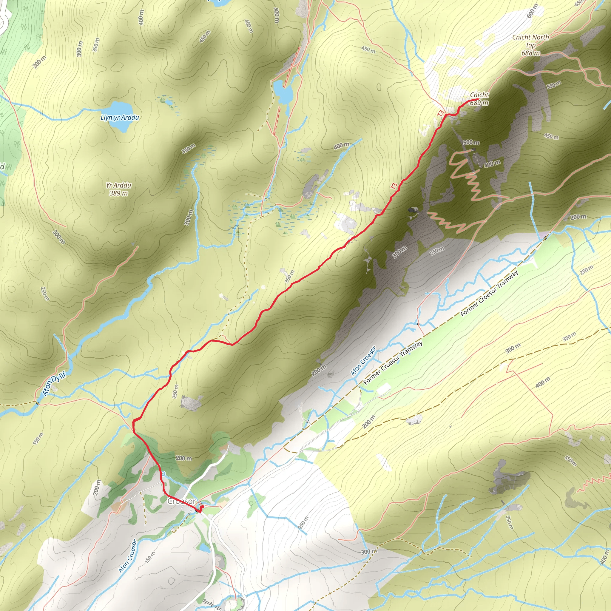 Cnicht Walk mobile static map