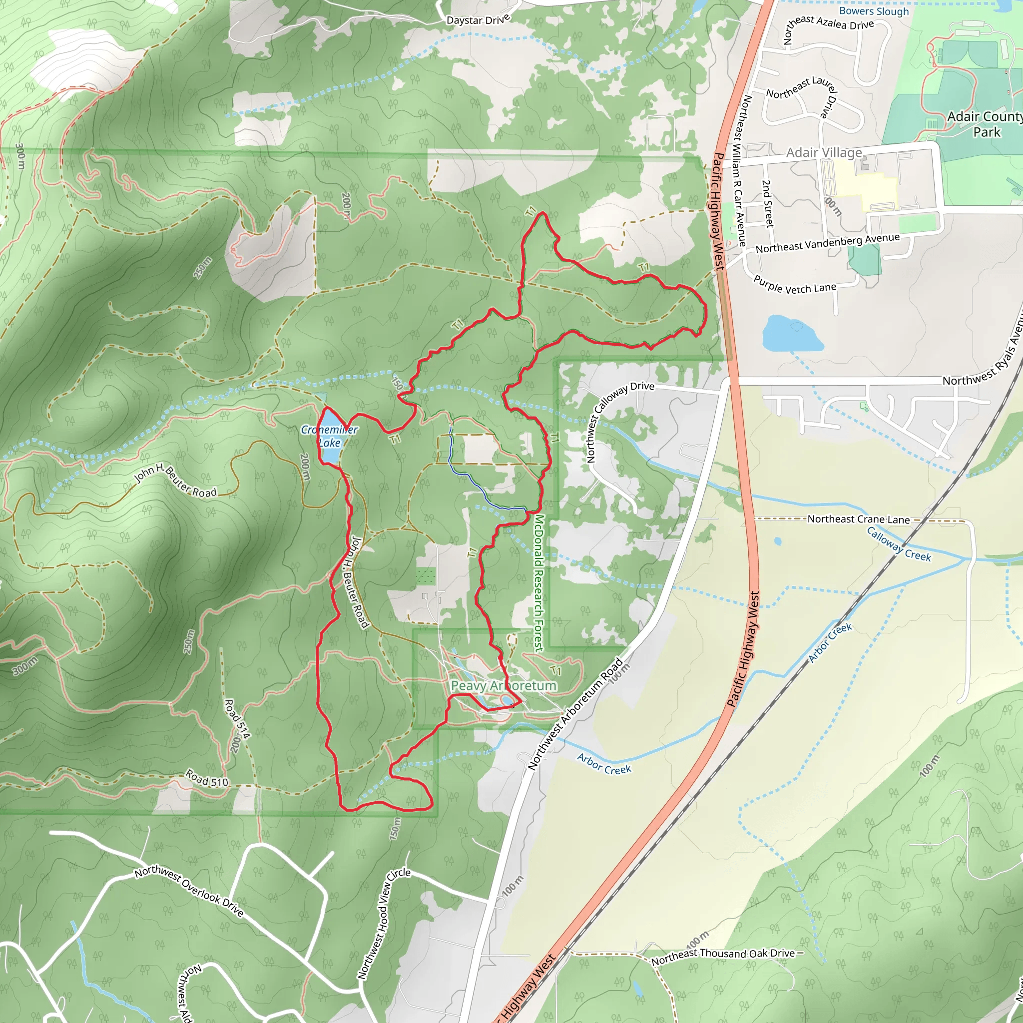 Forest Discovery and Calloway Creek Loop Trail mobile static map
