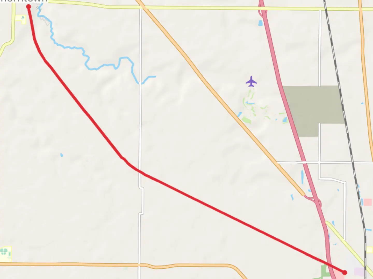 An image depicting the trail Big 4 Rail Trail to Thorntown and its surrounding area.