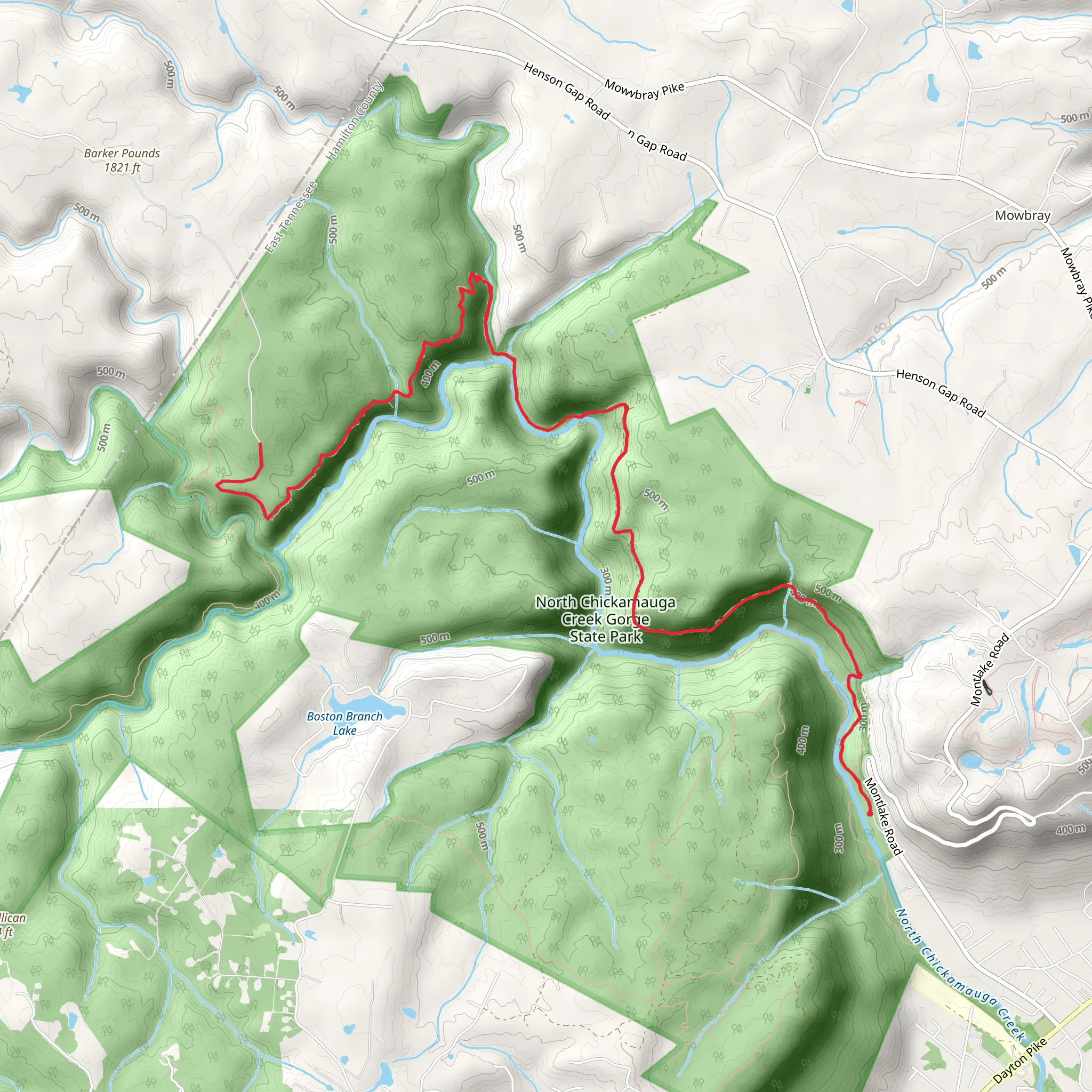 Cumberland Trail - Cooper Creek mobile static map