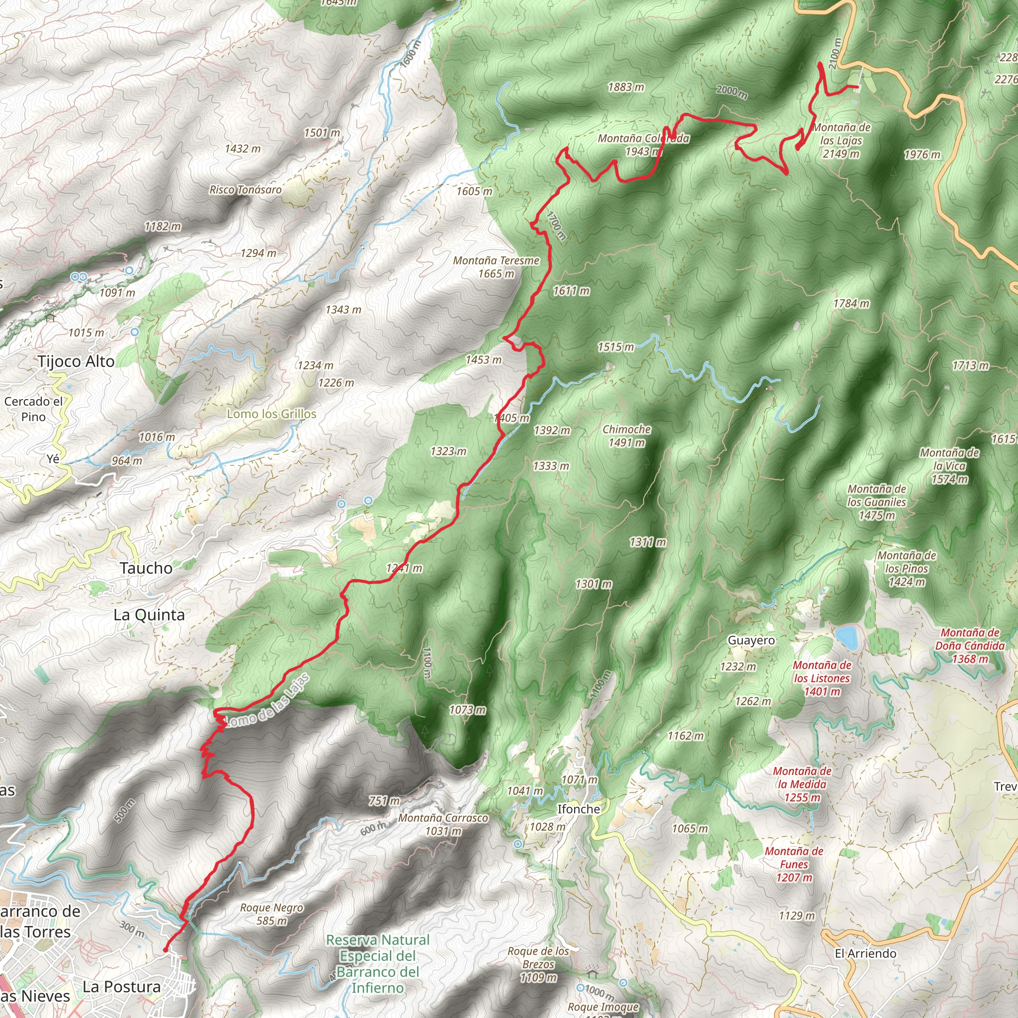 Camino de Teresme PR TF 71 mobile static map