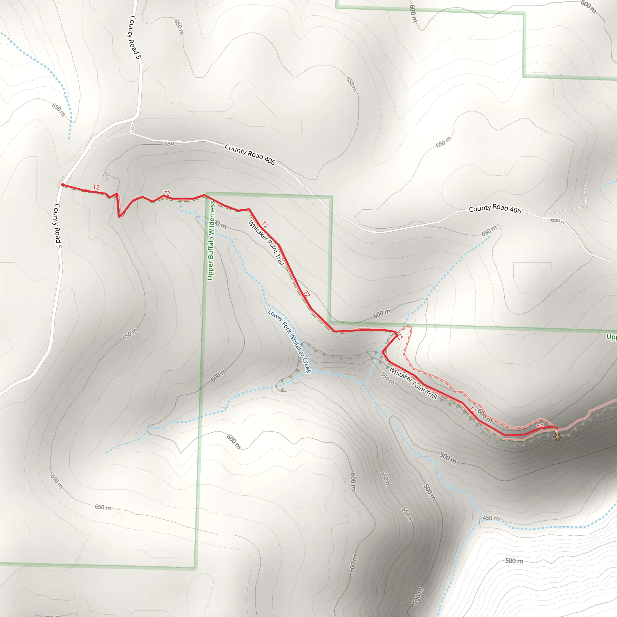 Whitaker Point Trail mobile static map