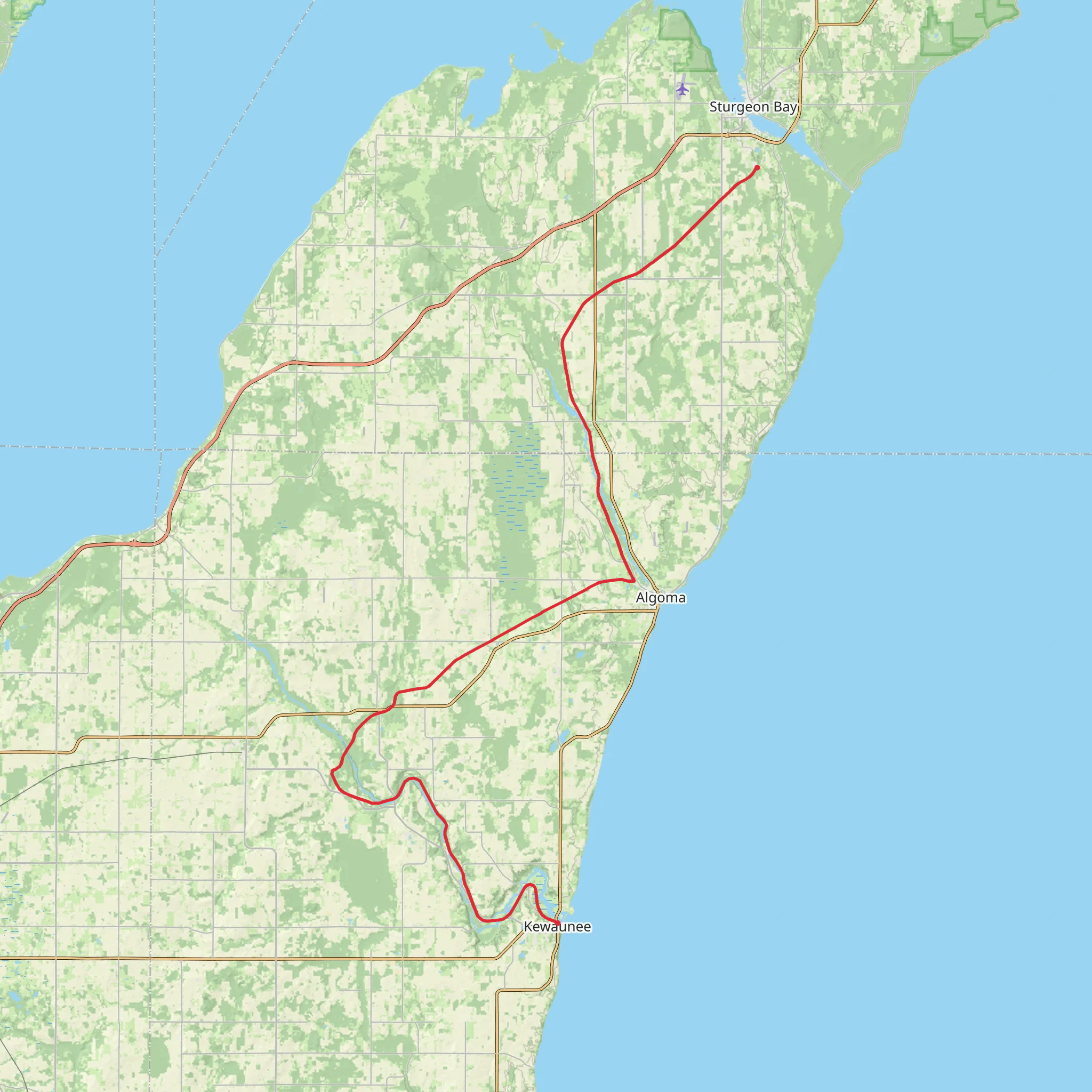 Ahnapee State Trail mobile static map