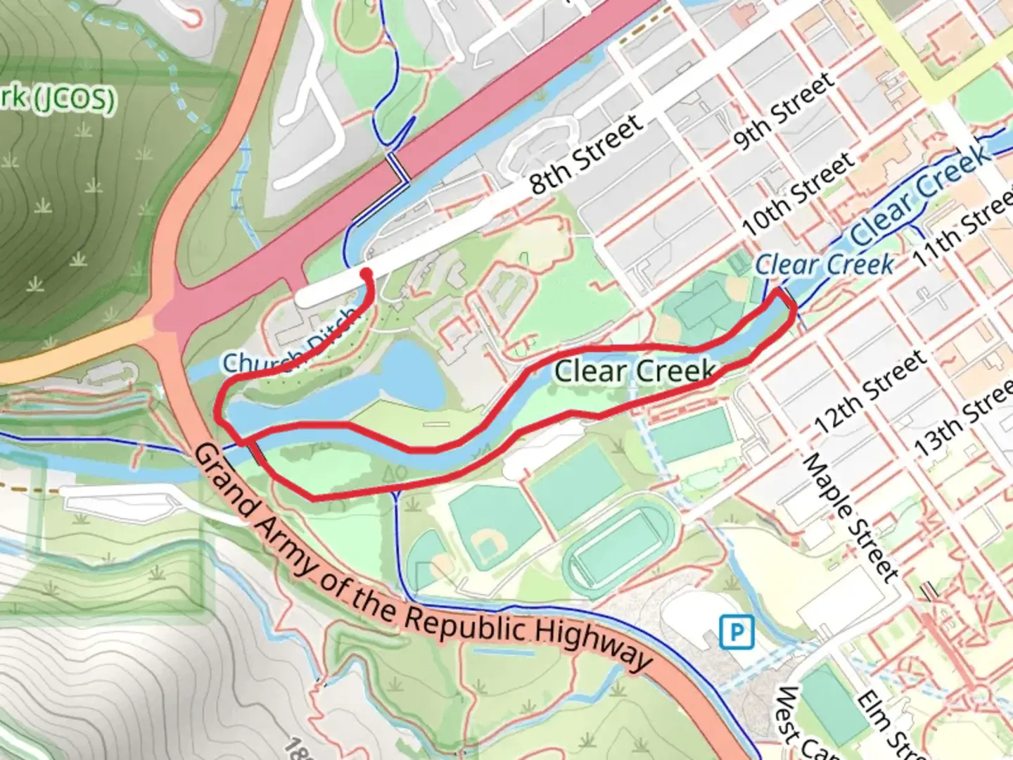An image depicting the trail Clear Creek Loop Trail and its surrounding area.