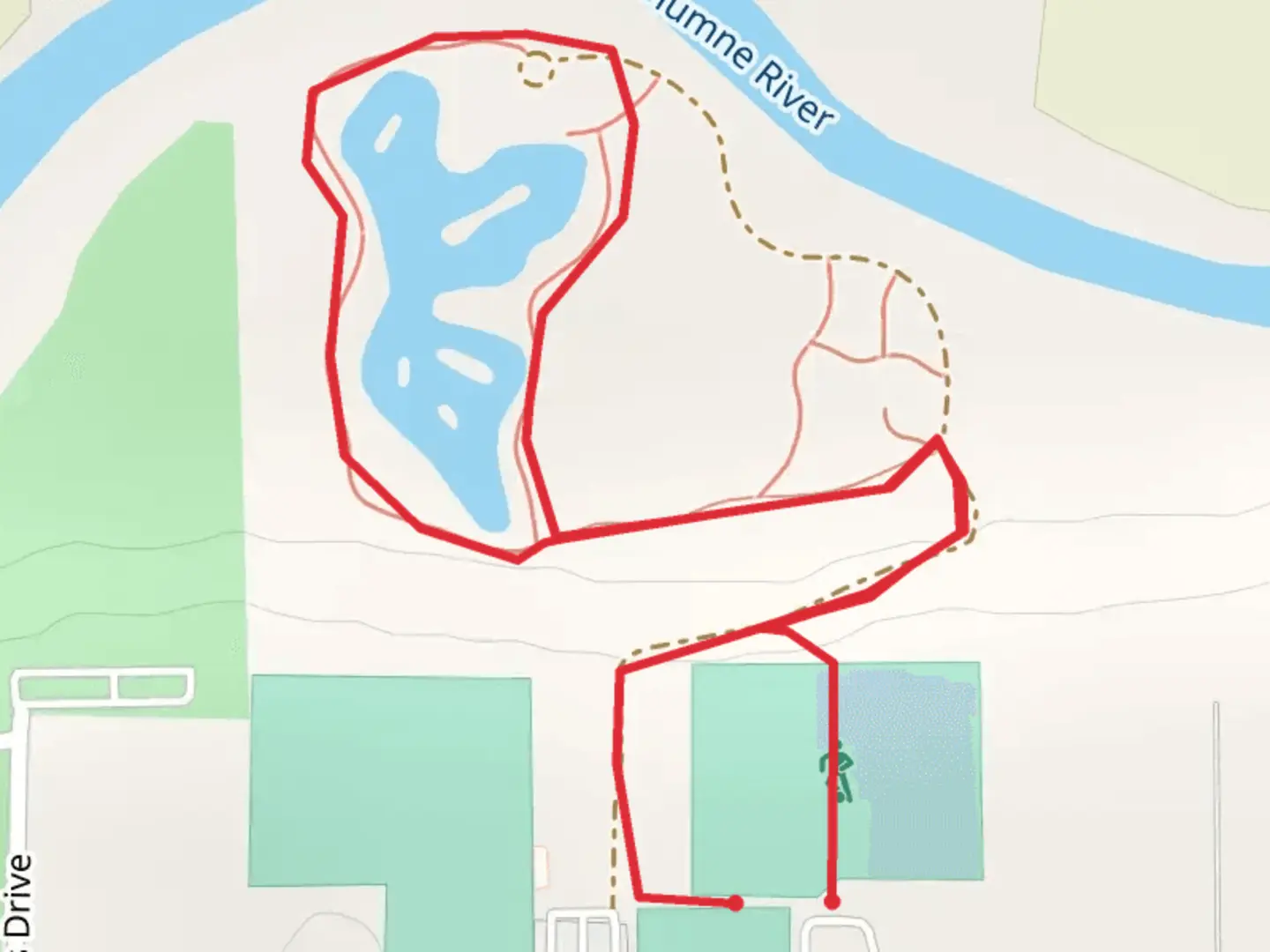 An image depicting the trail Keleent Community Pond Loop and its surrounding area.
