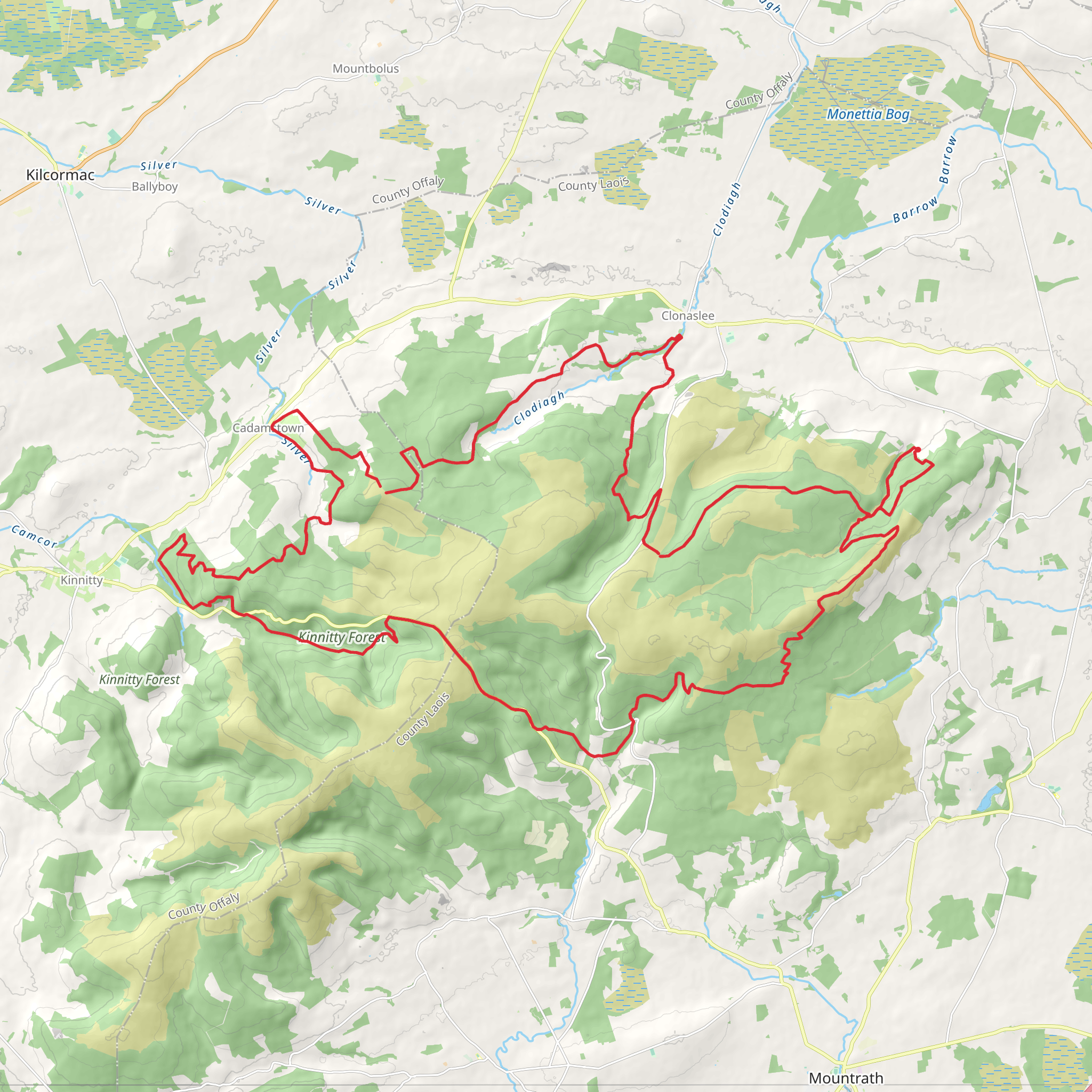 Slieve Bloom Way mobile static map