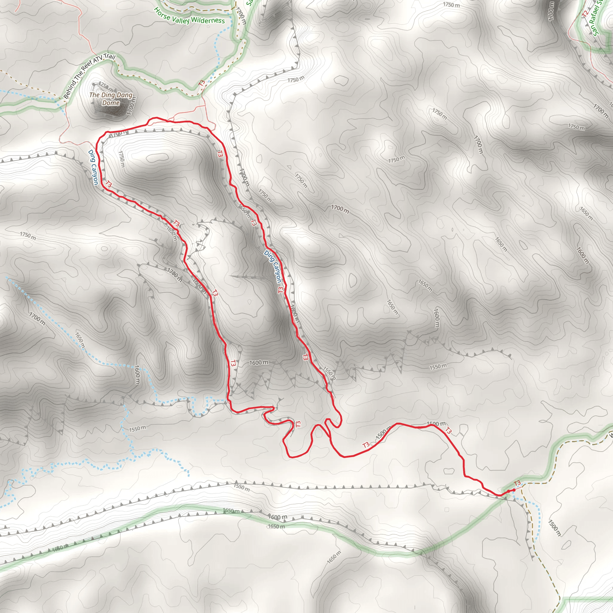 Ding Canyon Loop Trail mobile static map