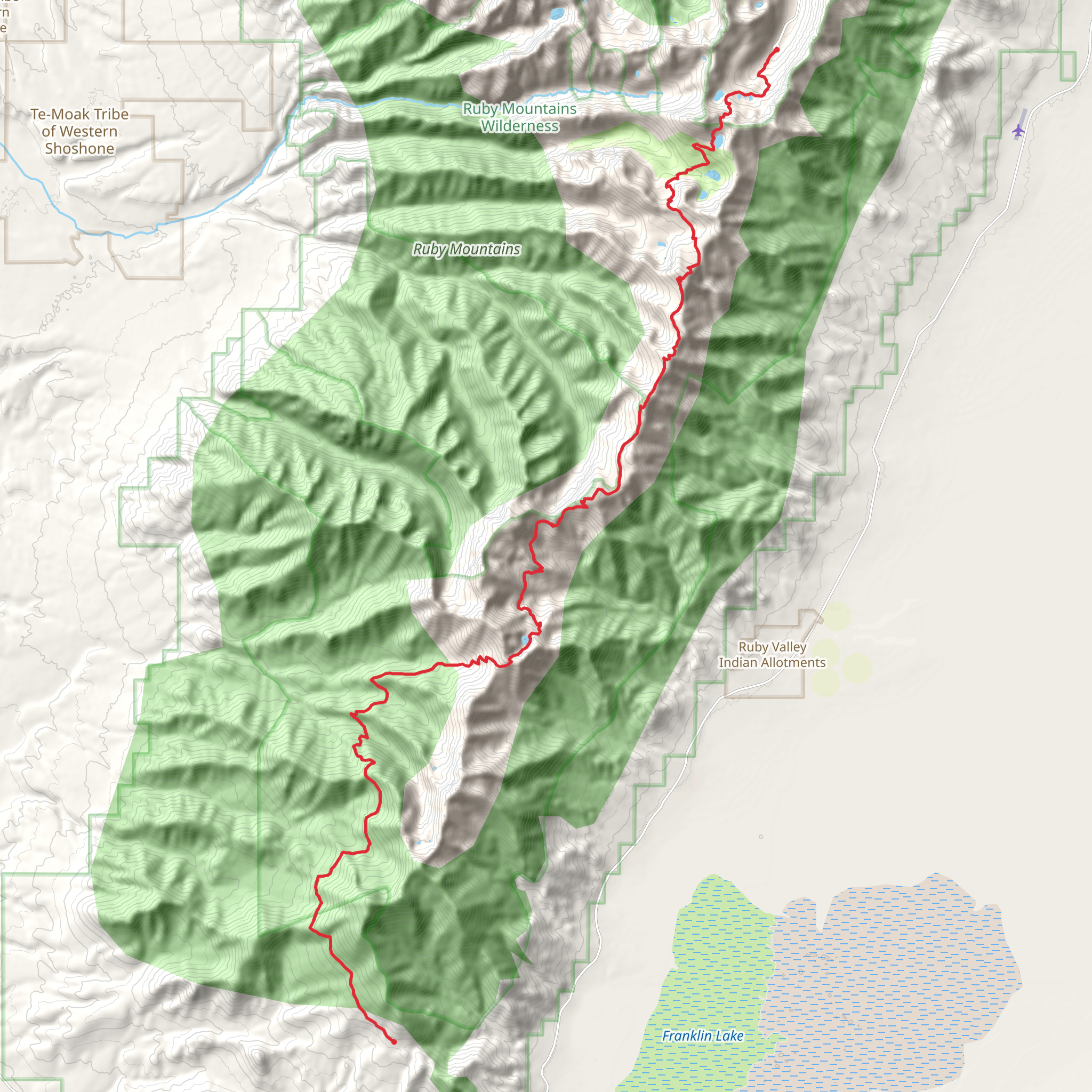 Ruby Crest Trail mobile static map