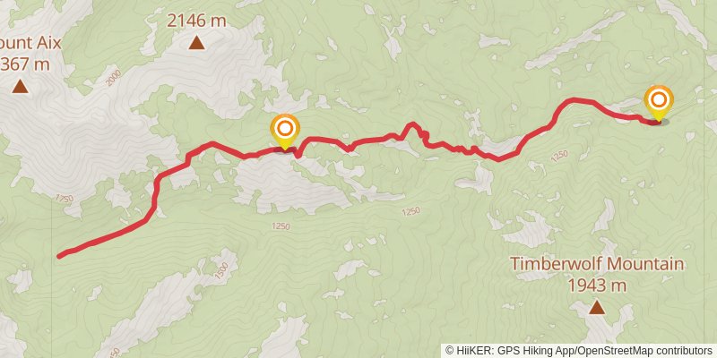 Hindoo Trail via Rattlesnake Trail stage 2 Map