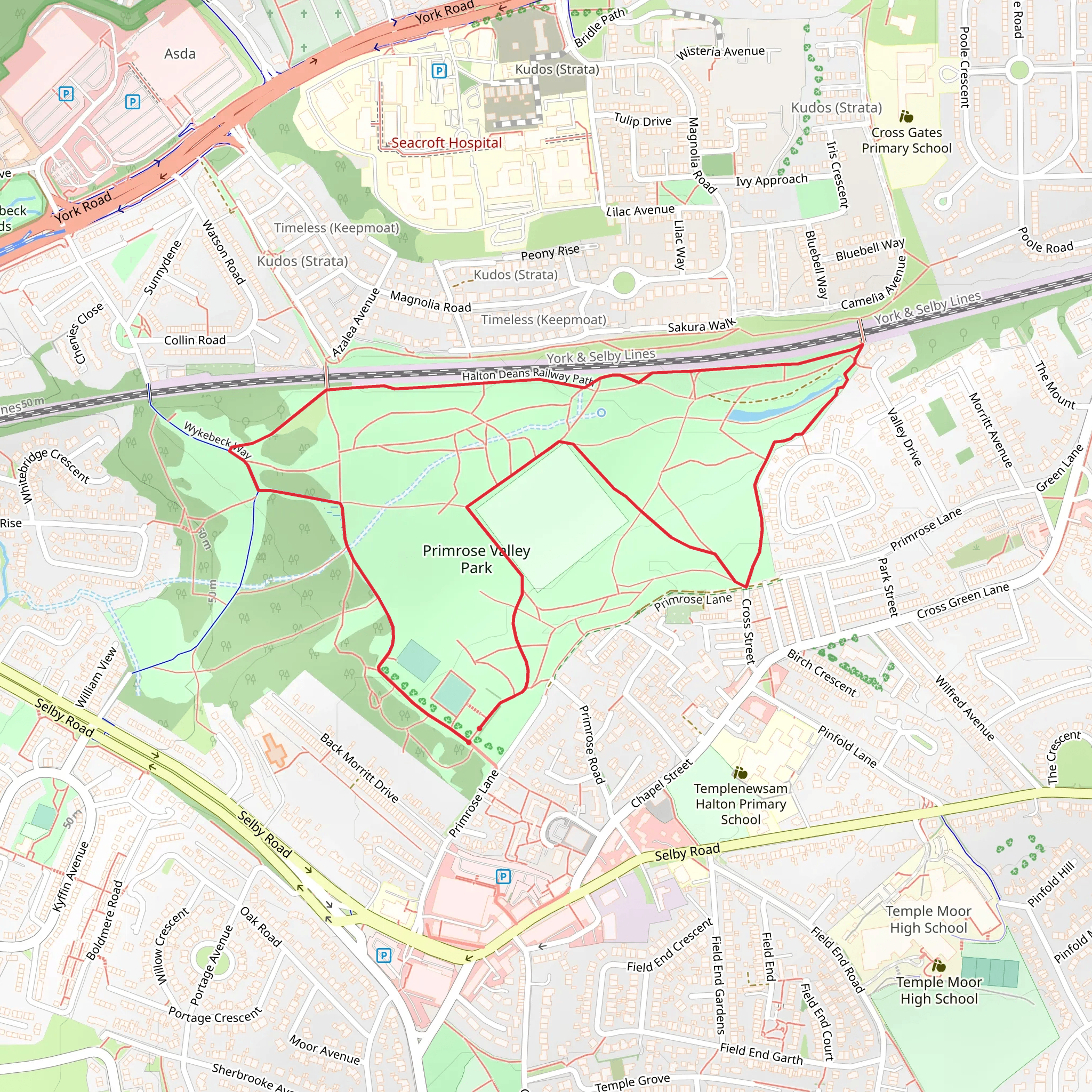 Primrose Valley Park Loop mobile static map