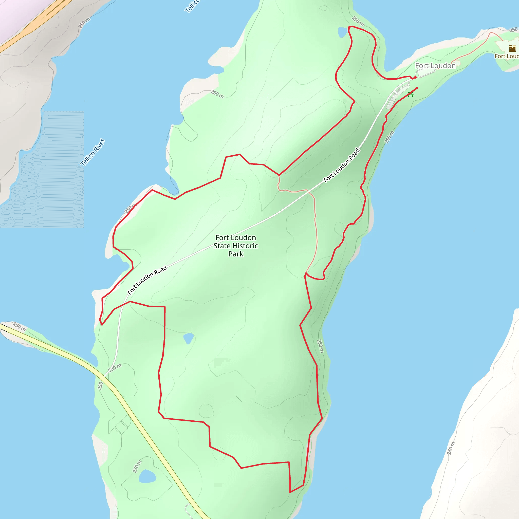 Fort Loudon State Historic Park Loop mobile static map