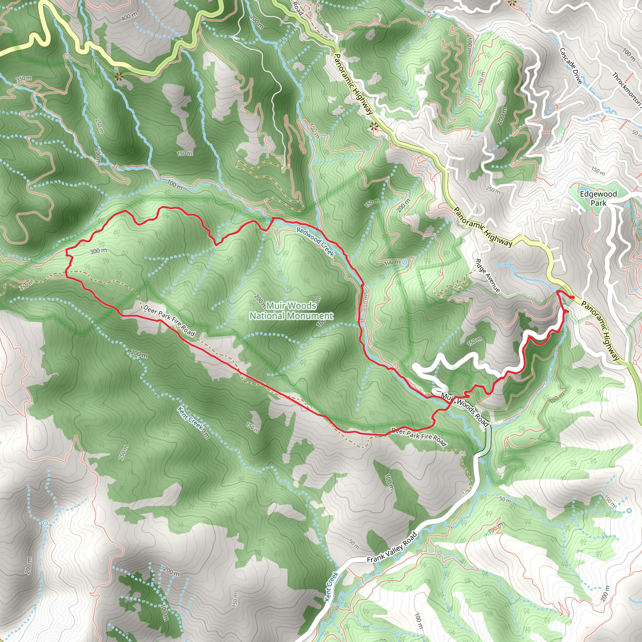Ben Johnson Trail via Dipsea Loop Trail mobile static map