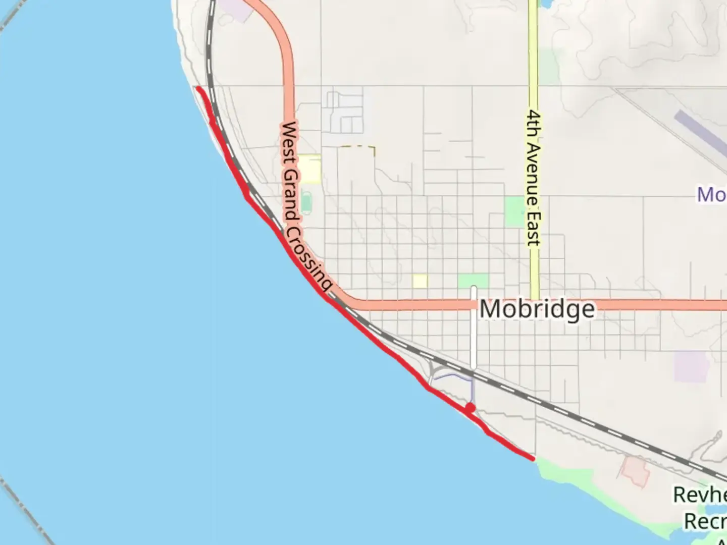 An image depicting the trail West Railway Street and its surrounding area.