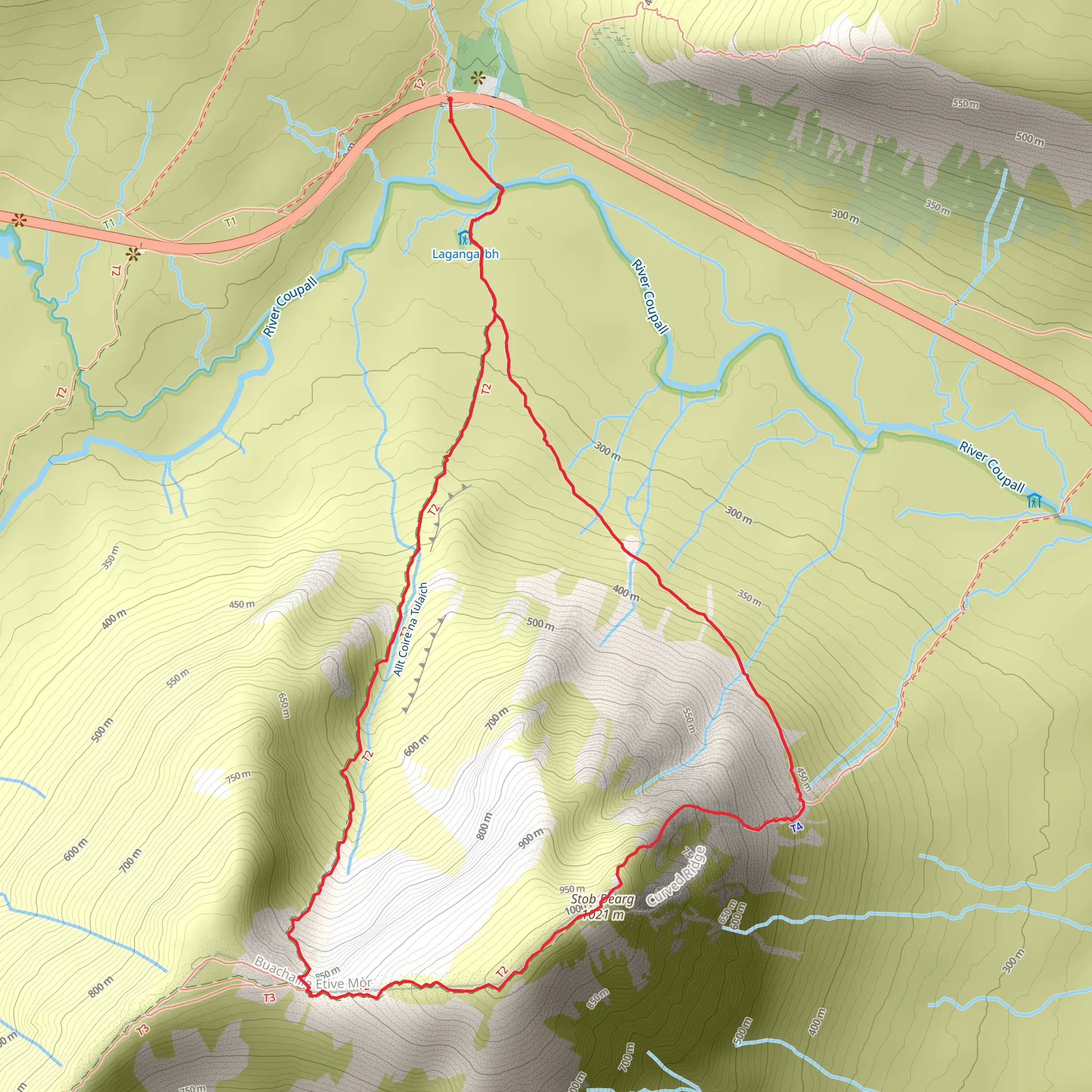 Stob Dearg - Buachaille Etive Mor Loop mobile static map