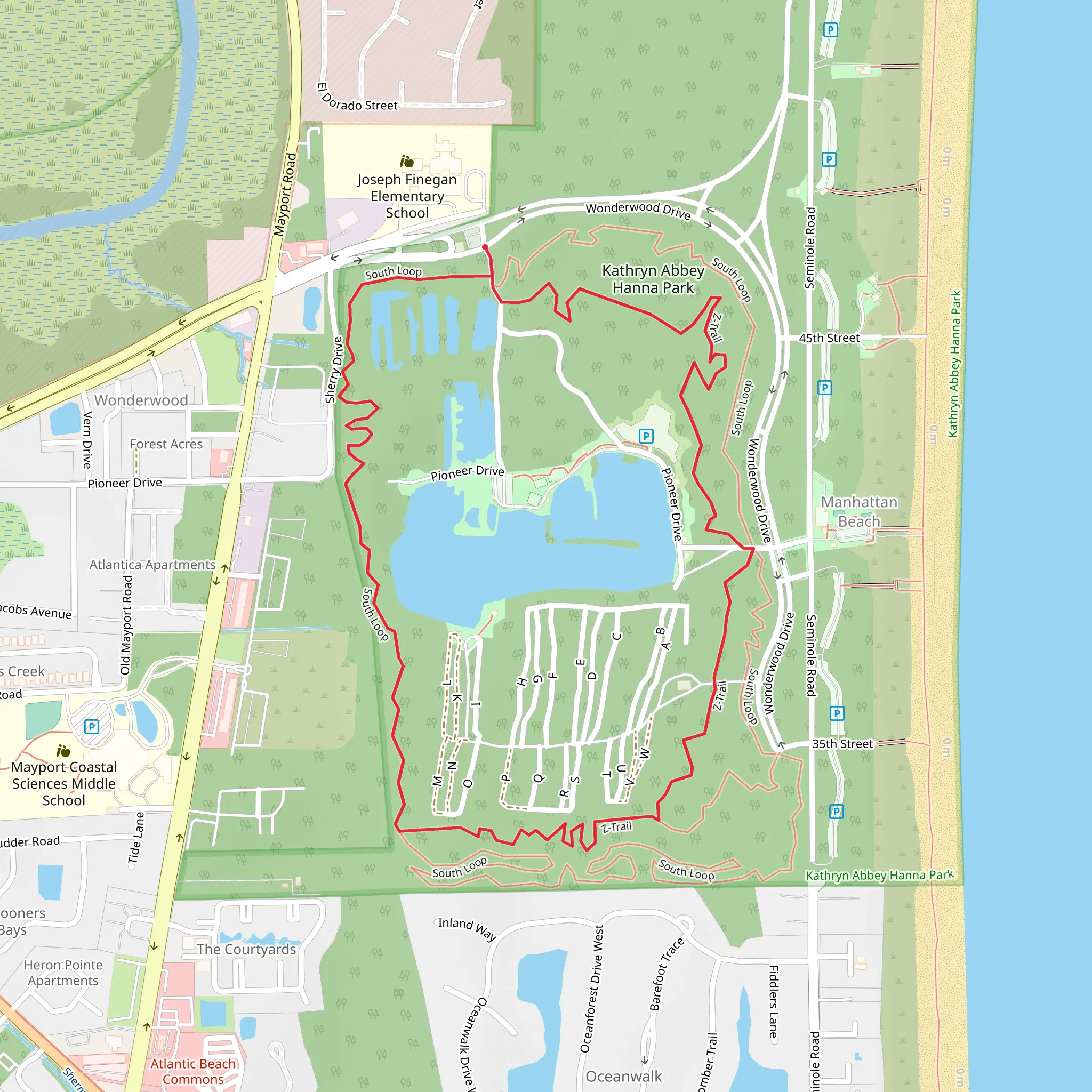 Z and South Loop Trail mobile static map