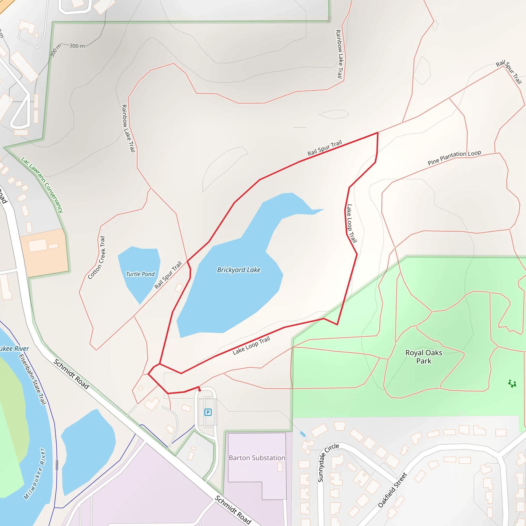 Brickyard Lake Loop mobile static map