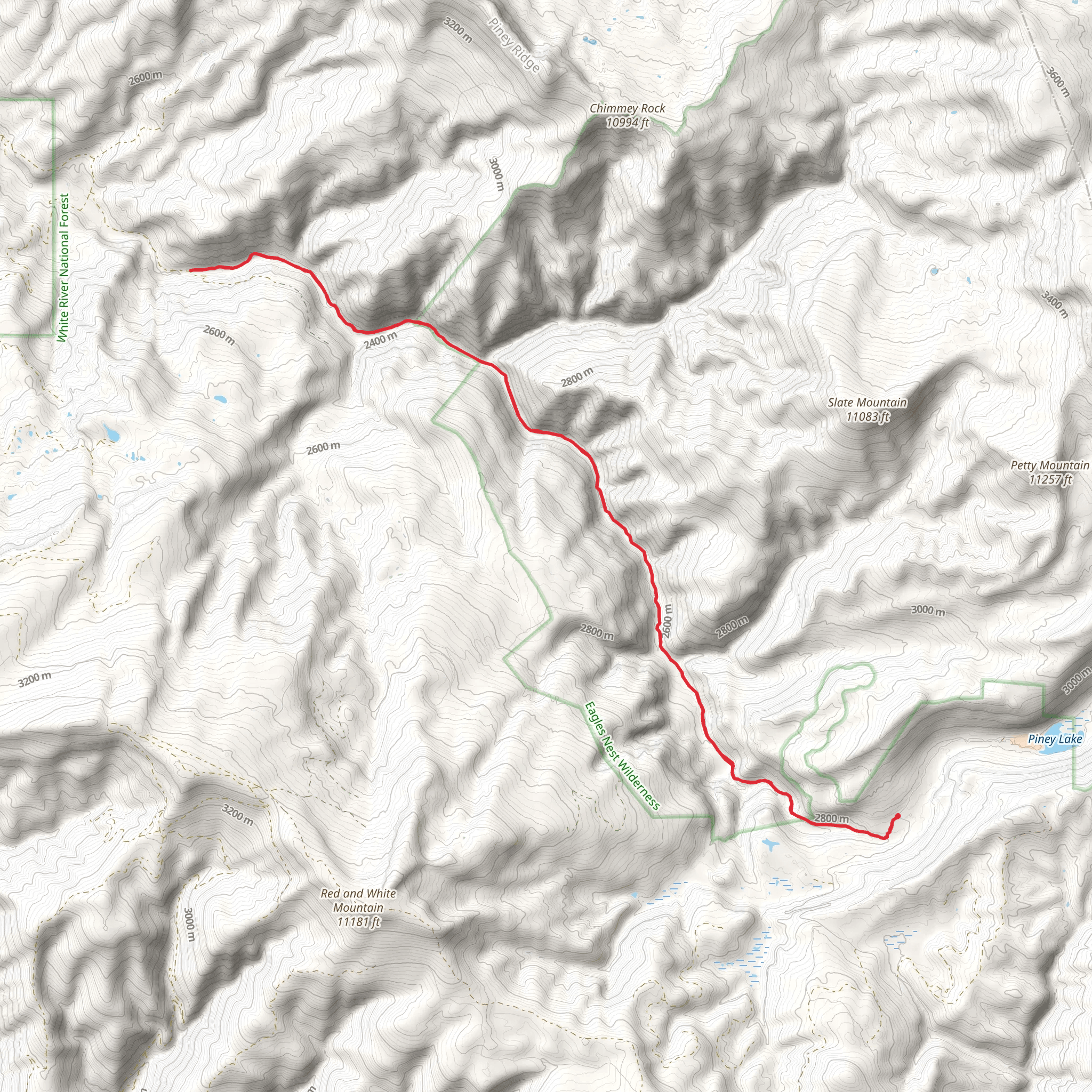 Lower Piney Trail mobile static map