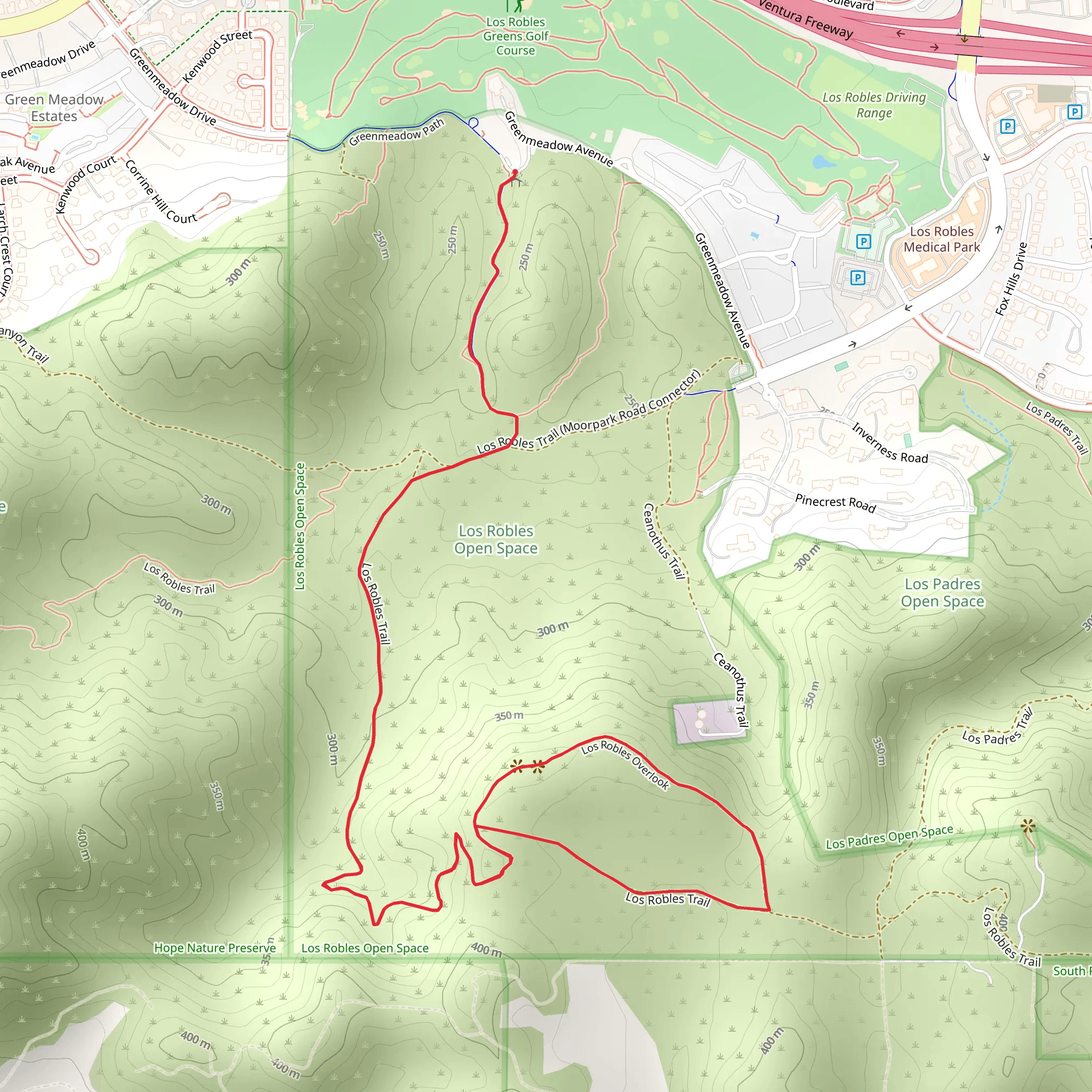 Oak Creek Canyon and Vista Loop Trail mobile static map
