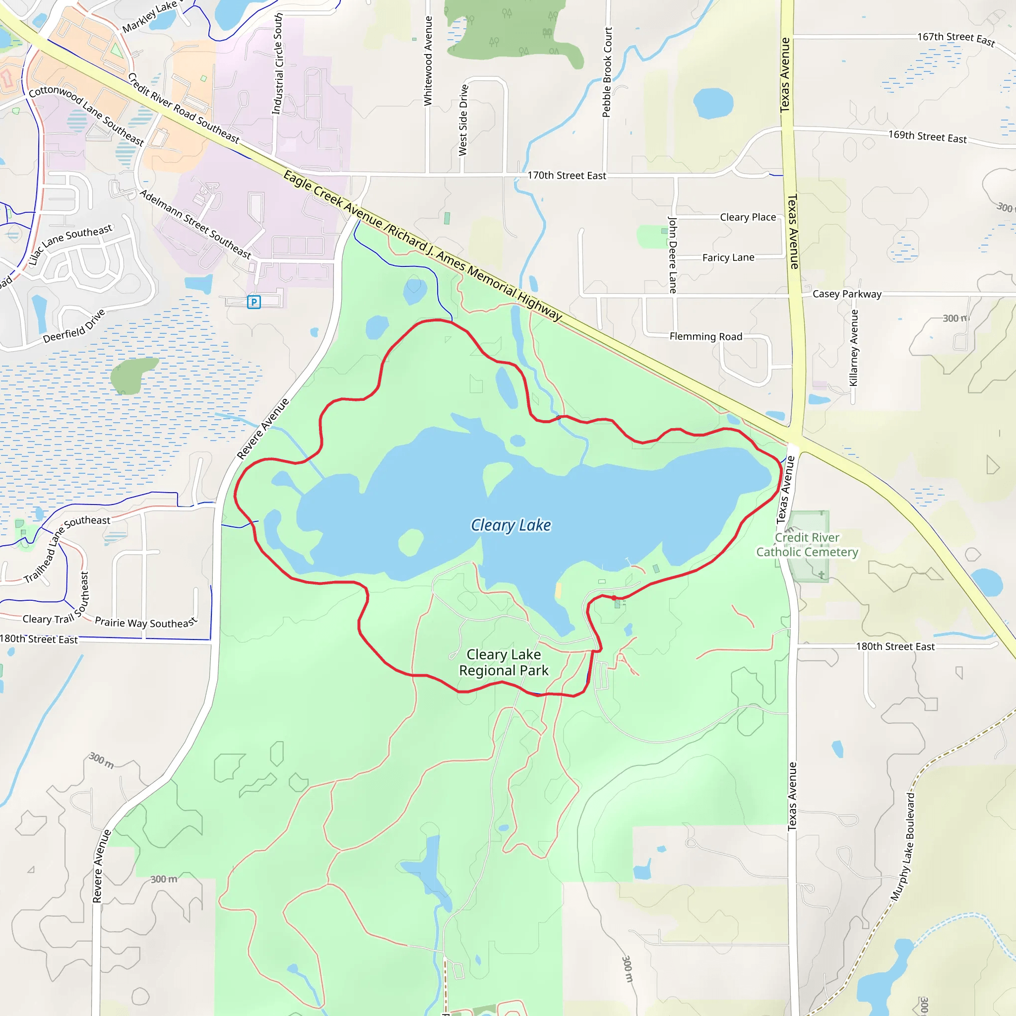 Cleary Lake Park Loop mobile static map