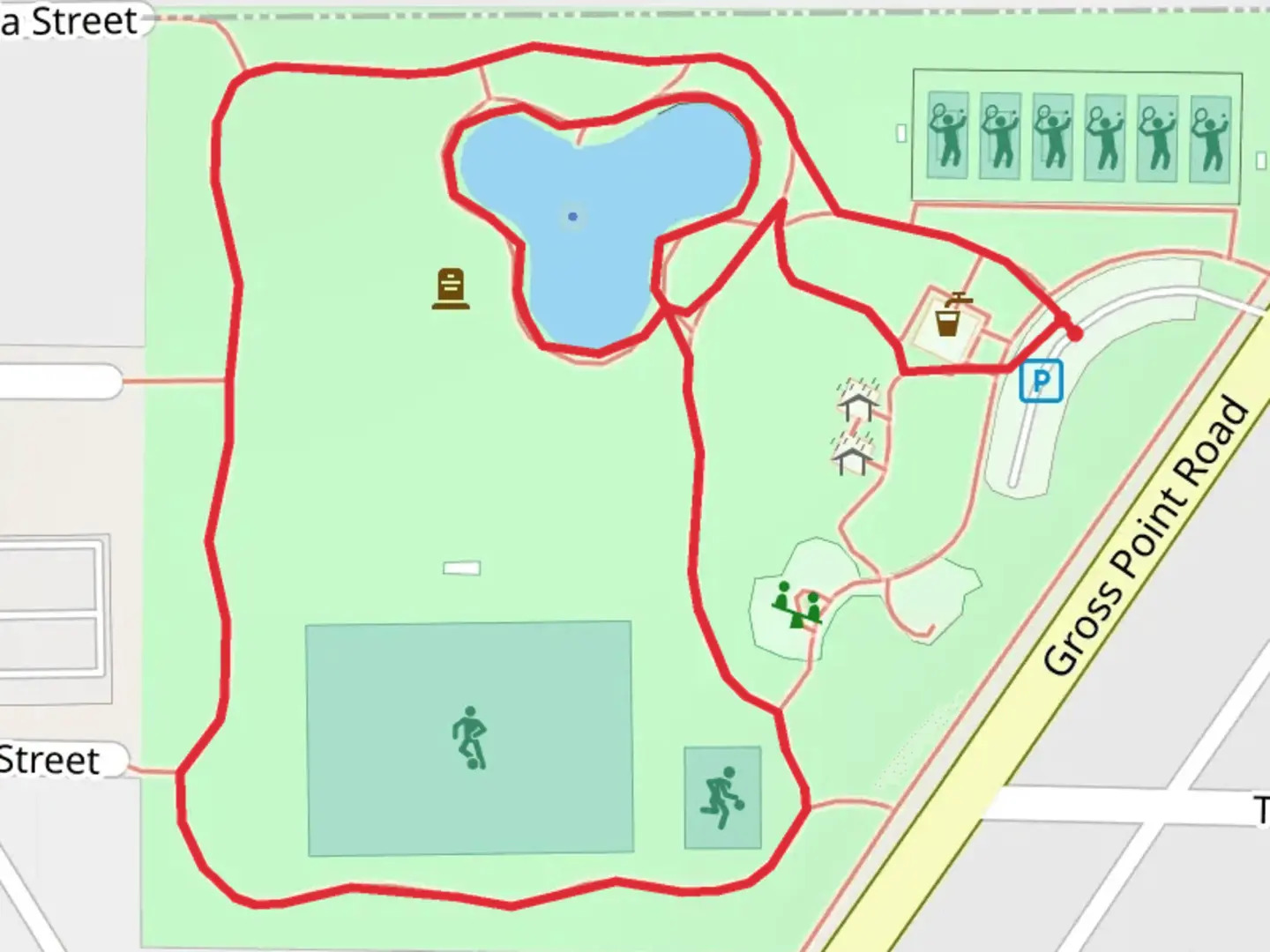 An image depicting the trail Walter S Lovelace Park Loop and its surrounding area.