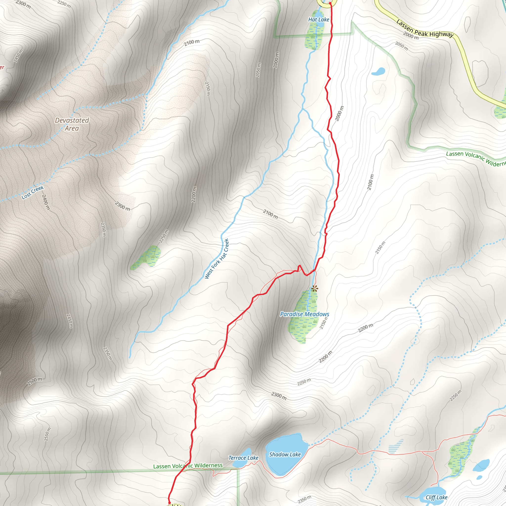 Paradise Meadows Trail mobile static map