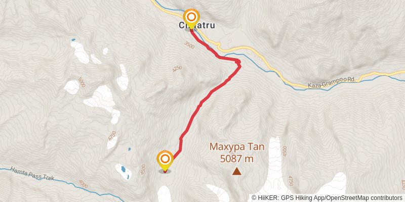 Hampta Pass Trek stage 4 Map