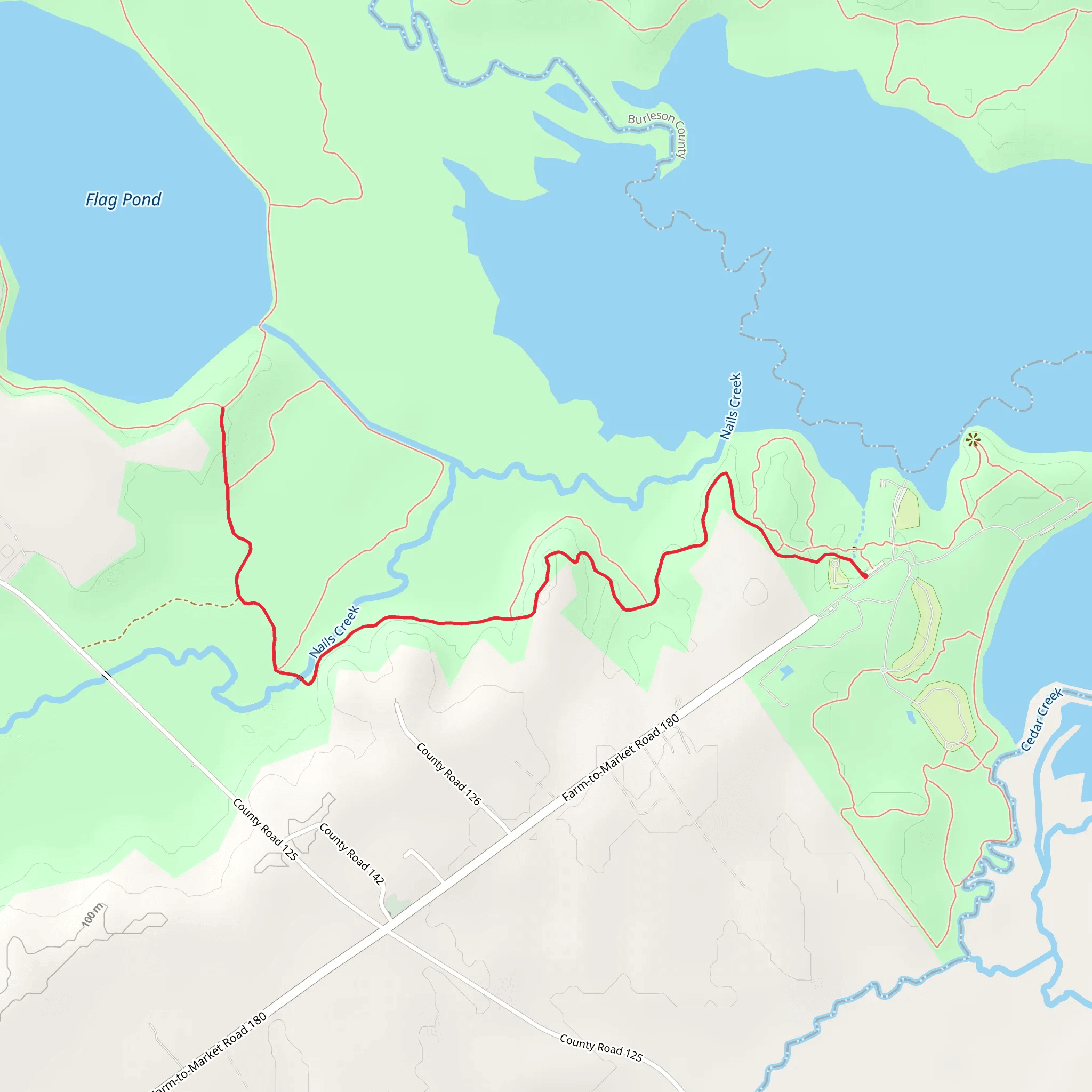 Lake Somerville Trailway mobile static map