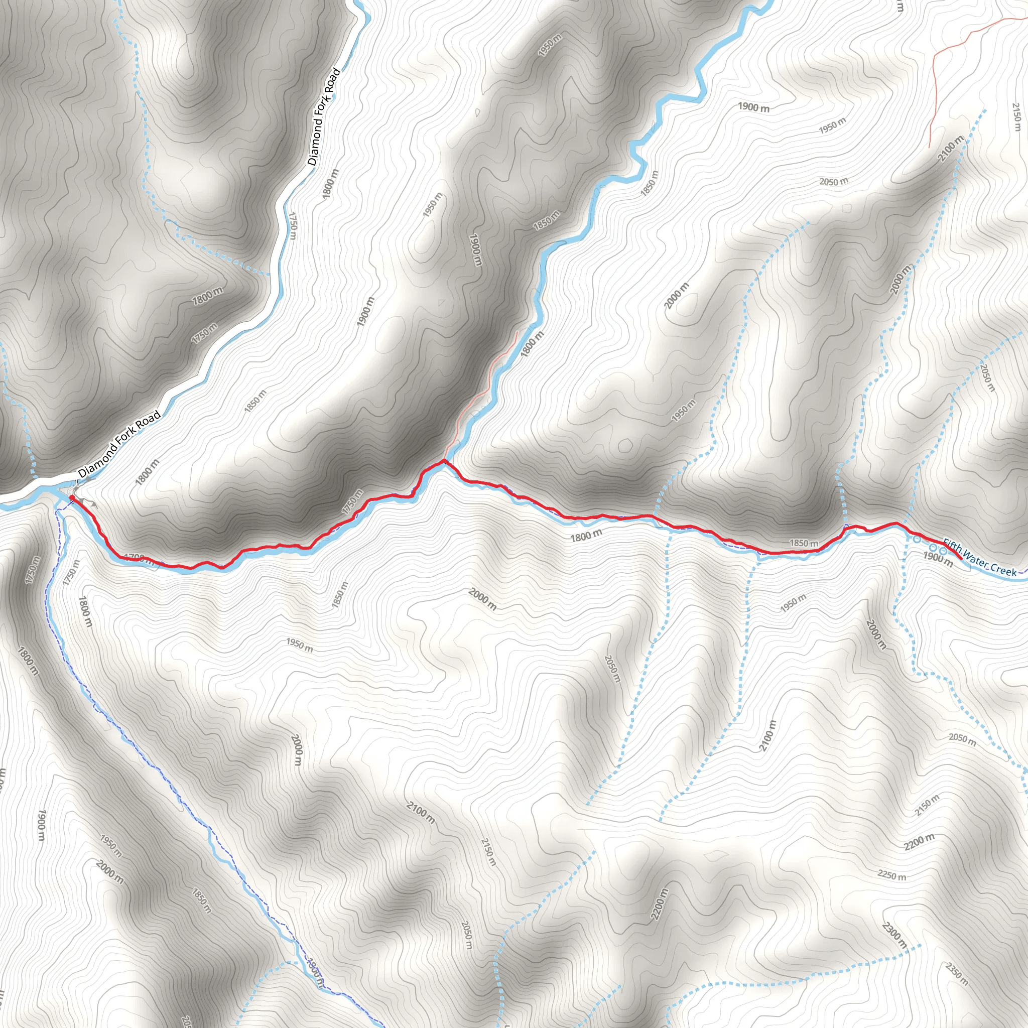Fifth Water Hot Springs and Falls mobile static map