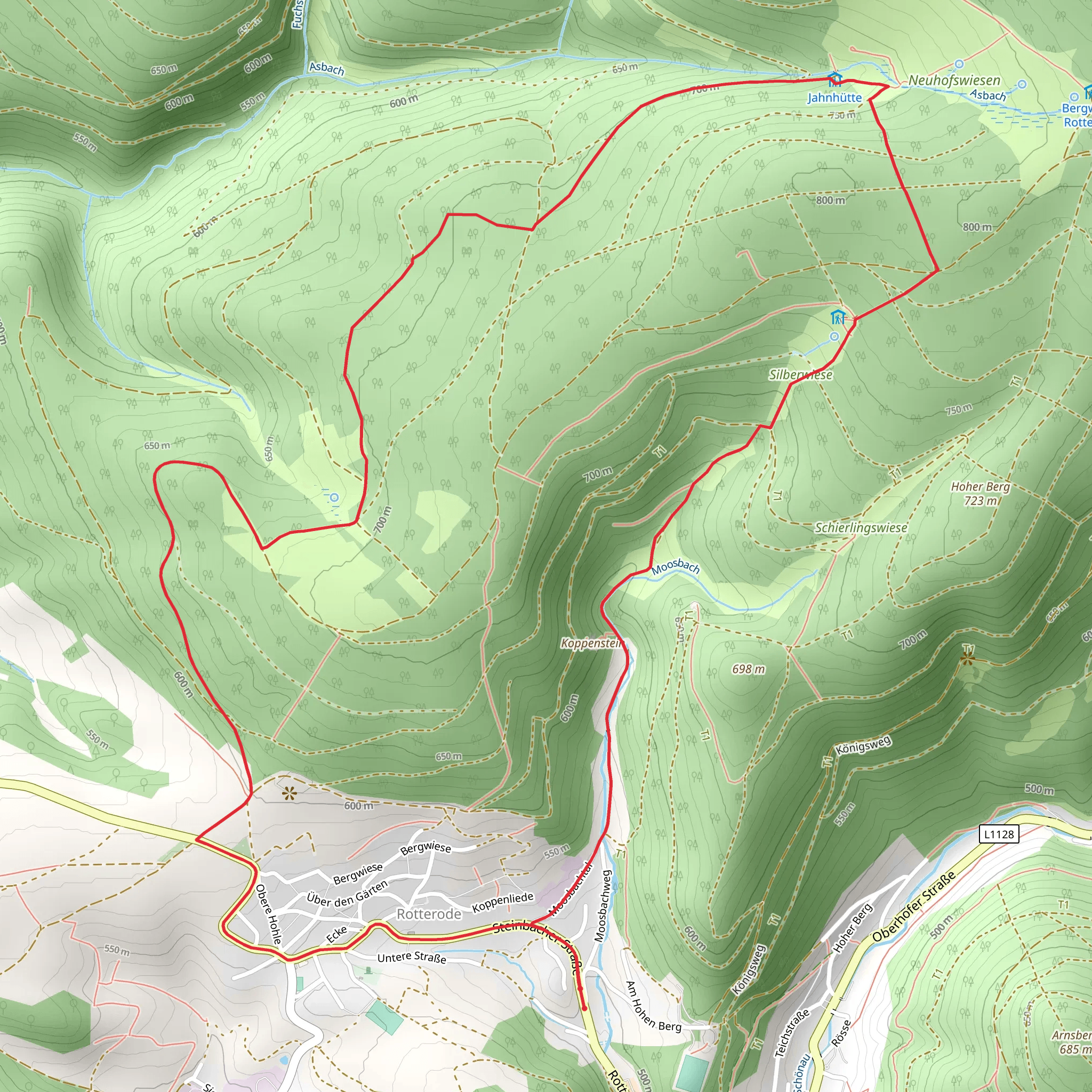 Koppenstein and Rudelshagen Loop - Rotterode mobile static map