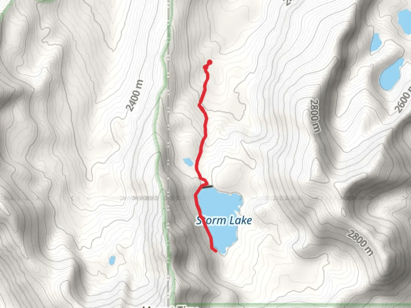 An image depicting the trail Storm Lake via CDT and its surrounding area.