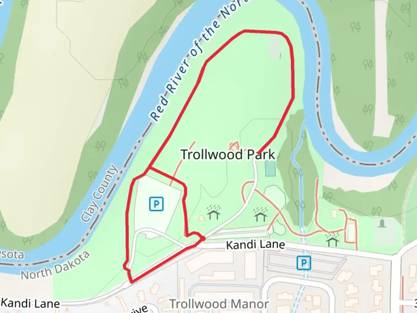 An image depicting the trail Cass County Cemetery Loop and its surrounding area.