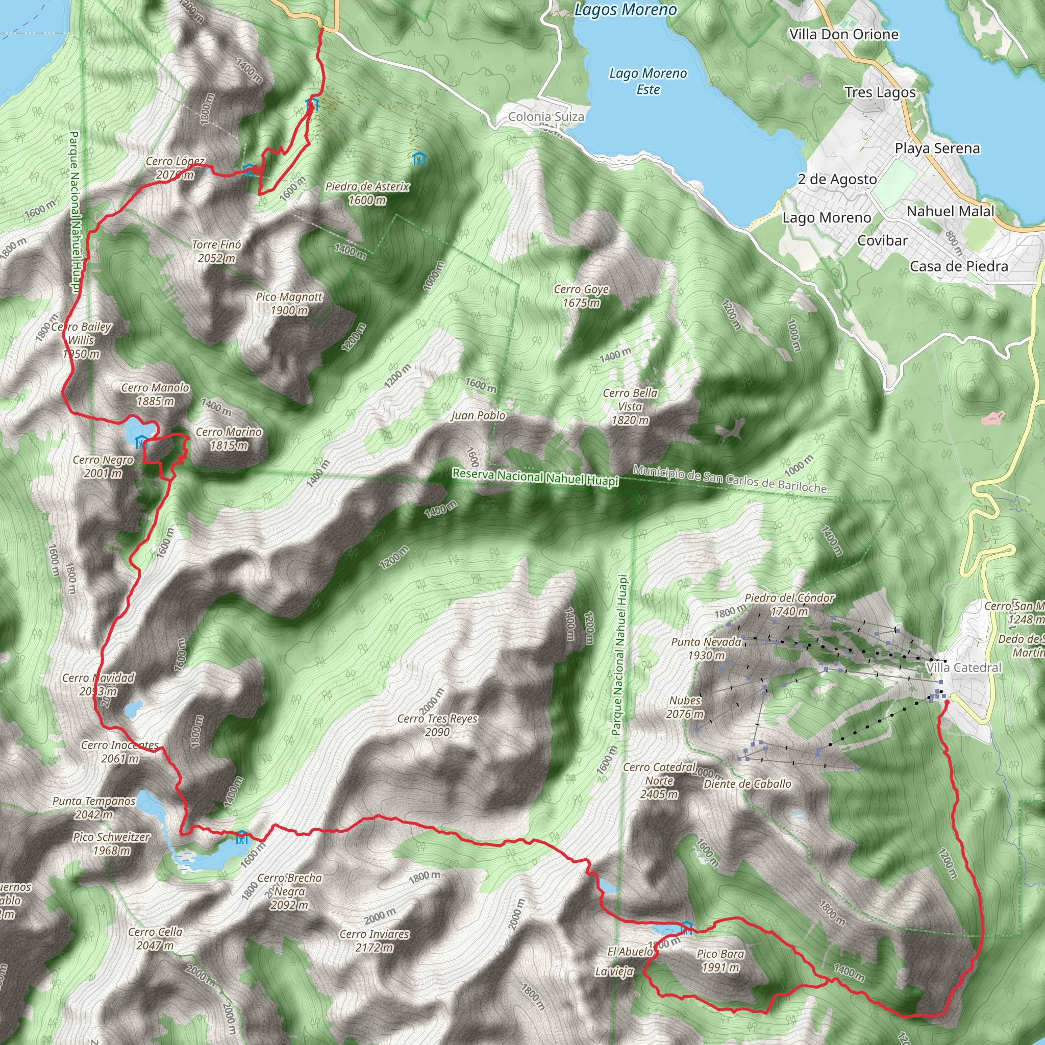 Bariloche Hut To Hut mobile static map