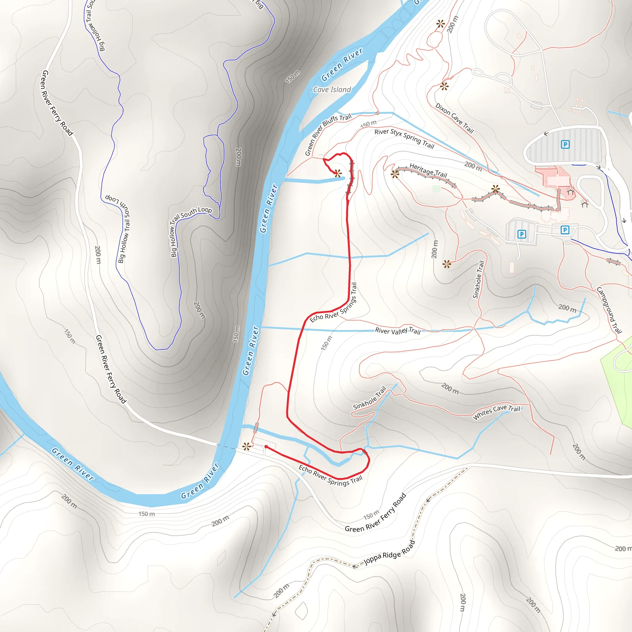Echo River Spring Trail mobile static map