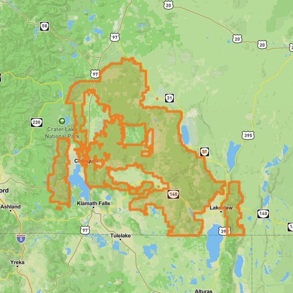 Fremont-Winema National Forest mobile static map