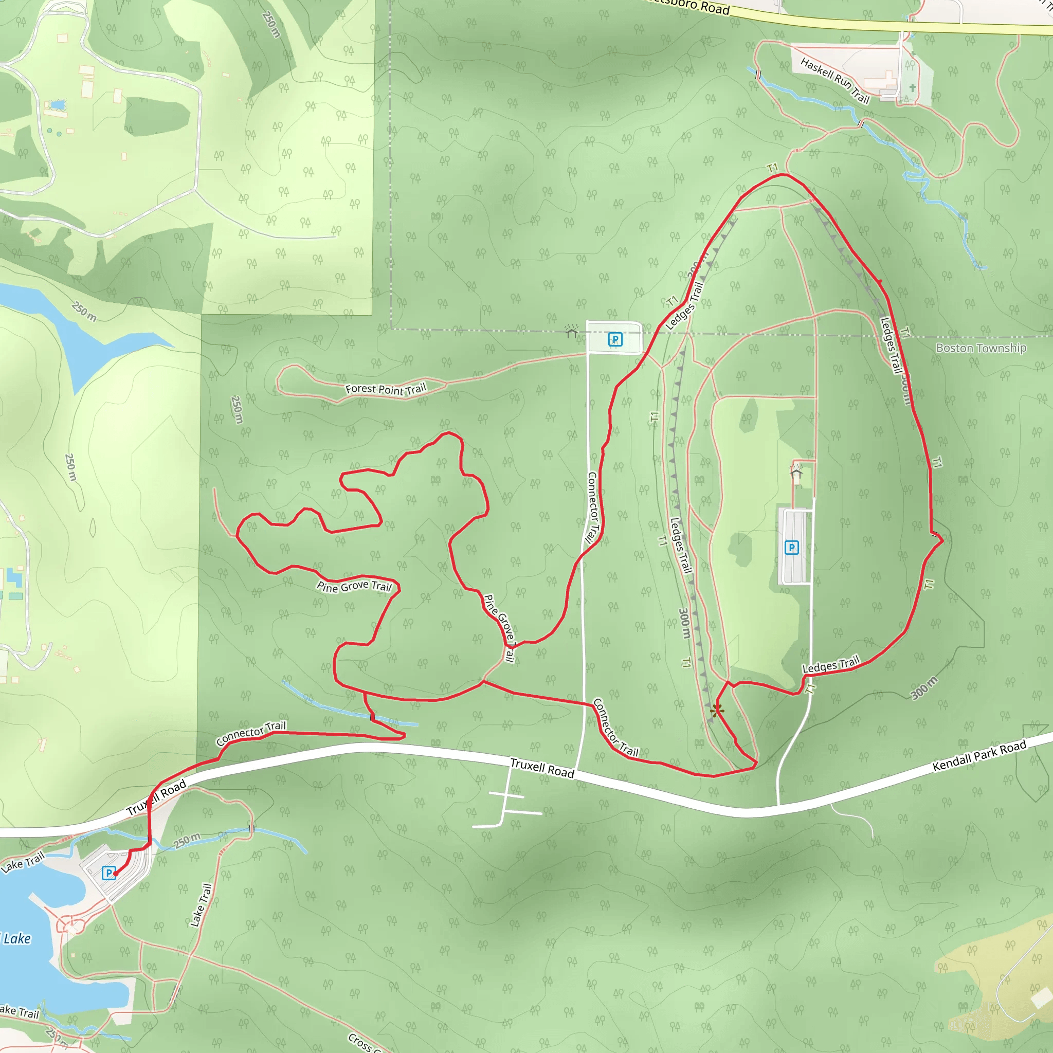 PIne Grove and Ledges Loop Trail mobile static map