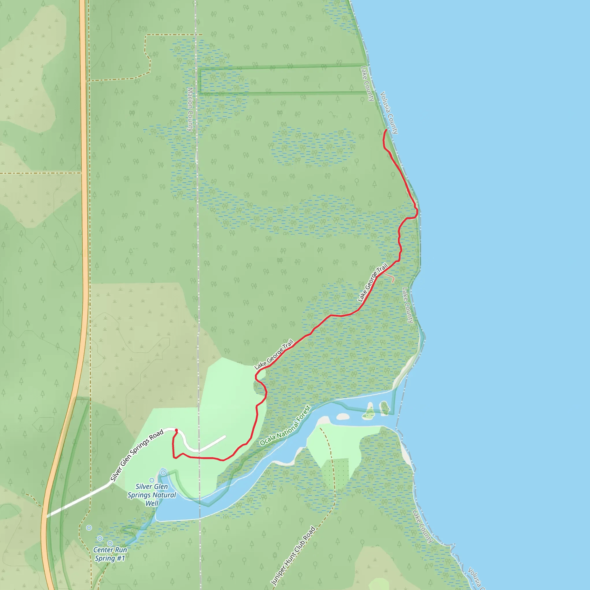 Lake George Trail mobile static map