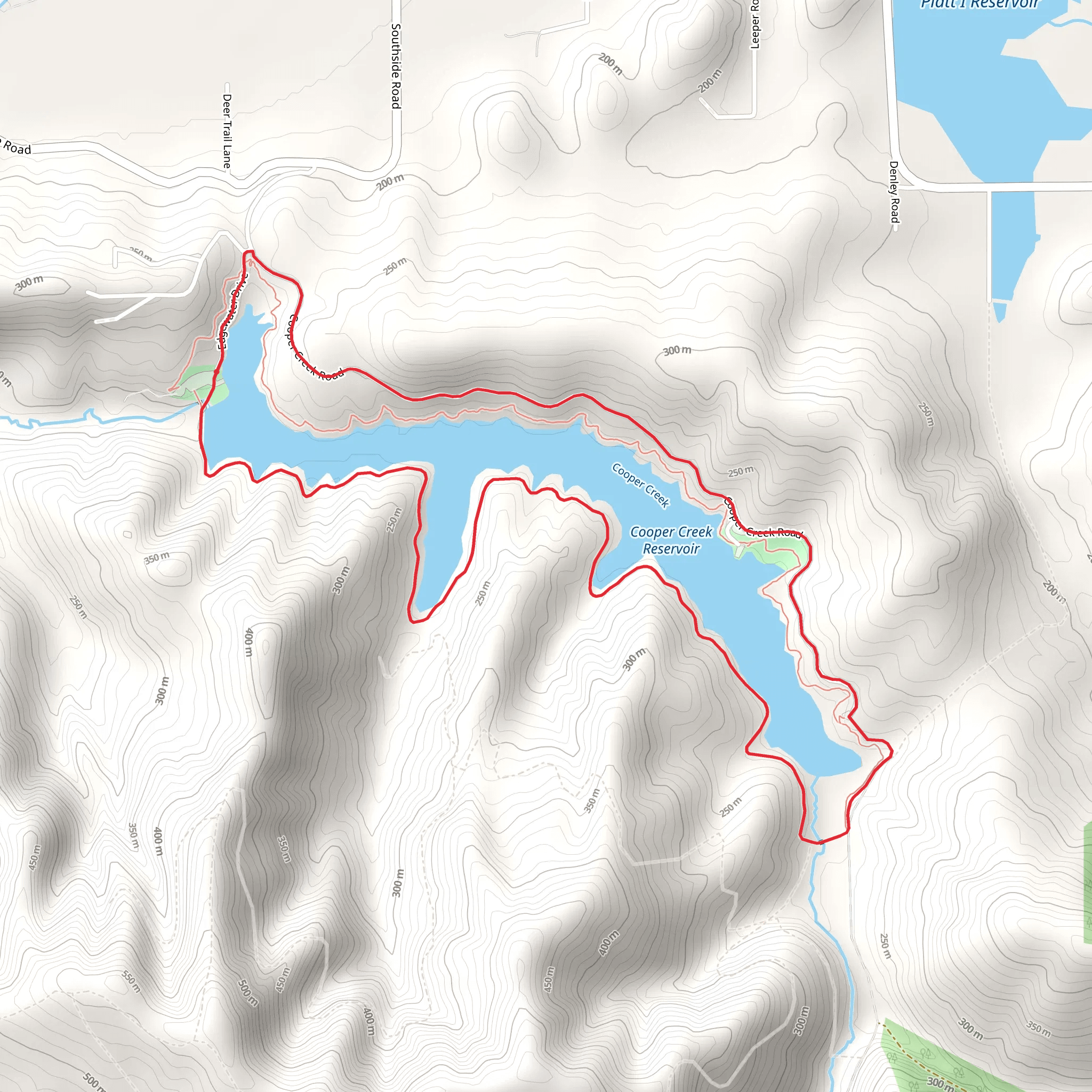 Cooper Creek Reservoir Loop mobile static map