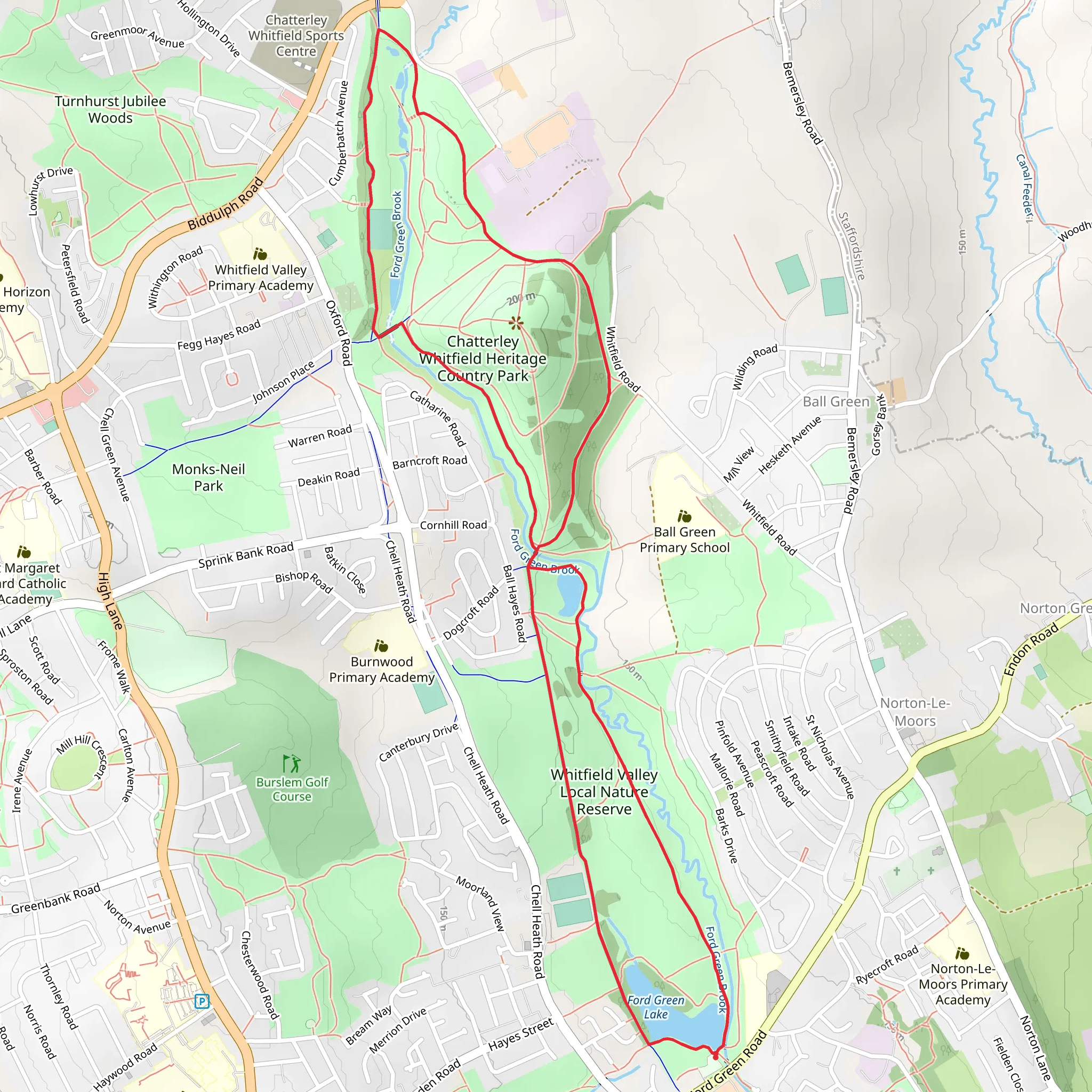 Biddulph Way and Whitfield Valley Local Nature Reserve Knot mobile static map