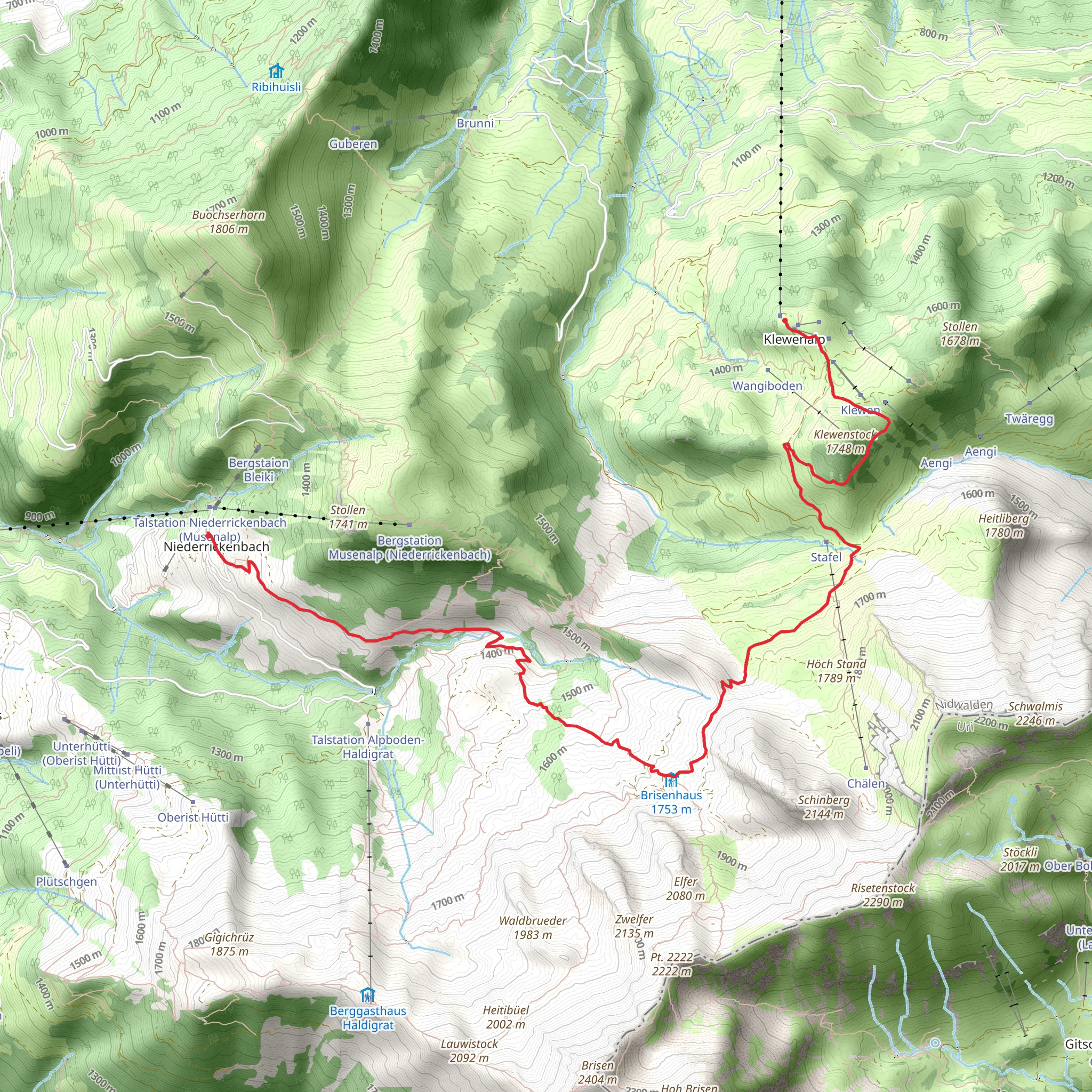 Kulinarische Wanderung auf der Klewenalp mobile static map