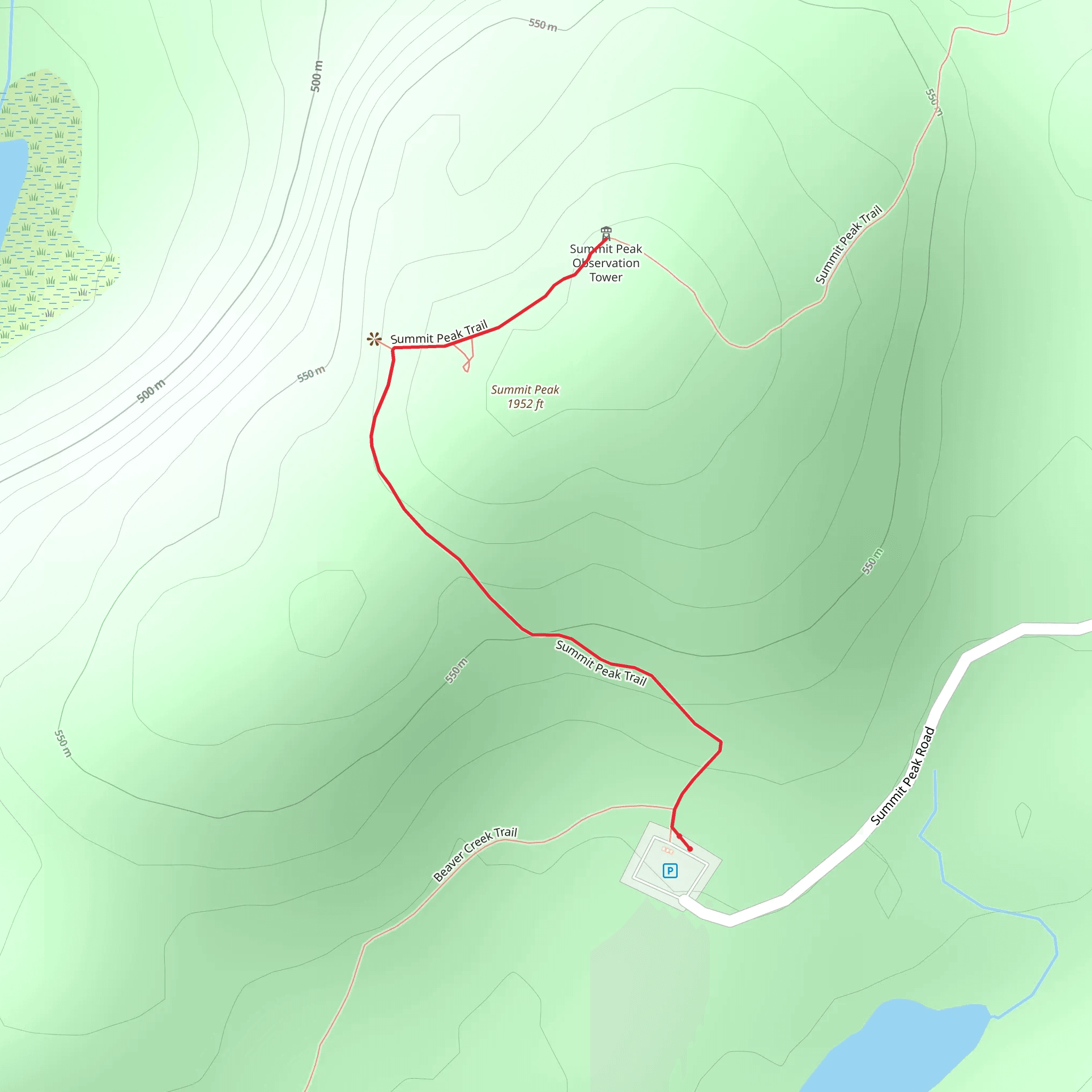Summit Peak Trail mobile static map