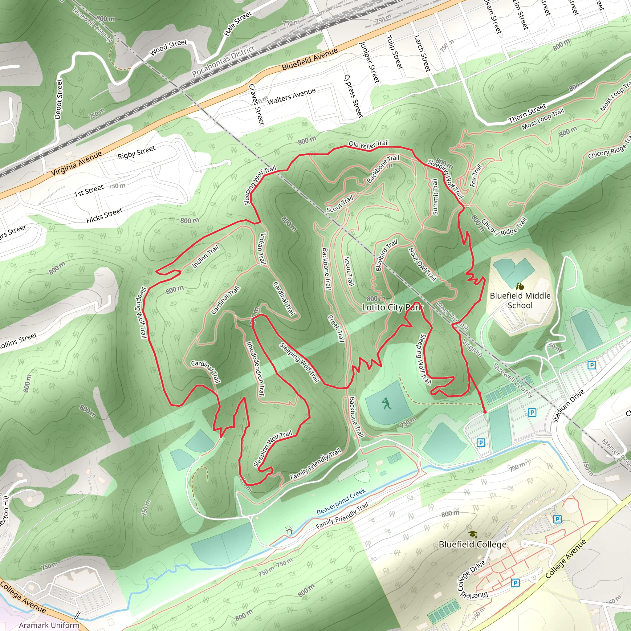 Sleeping Wolf Loop mobile static map
