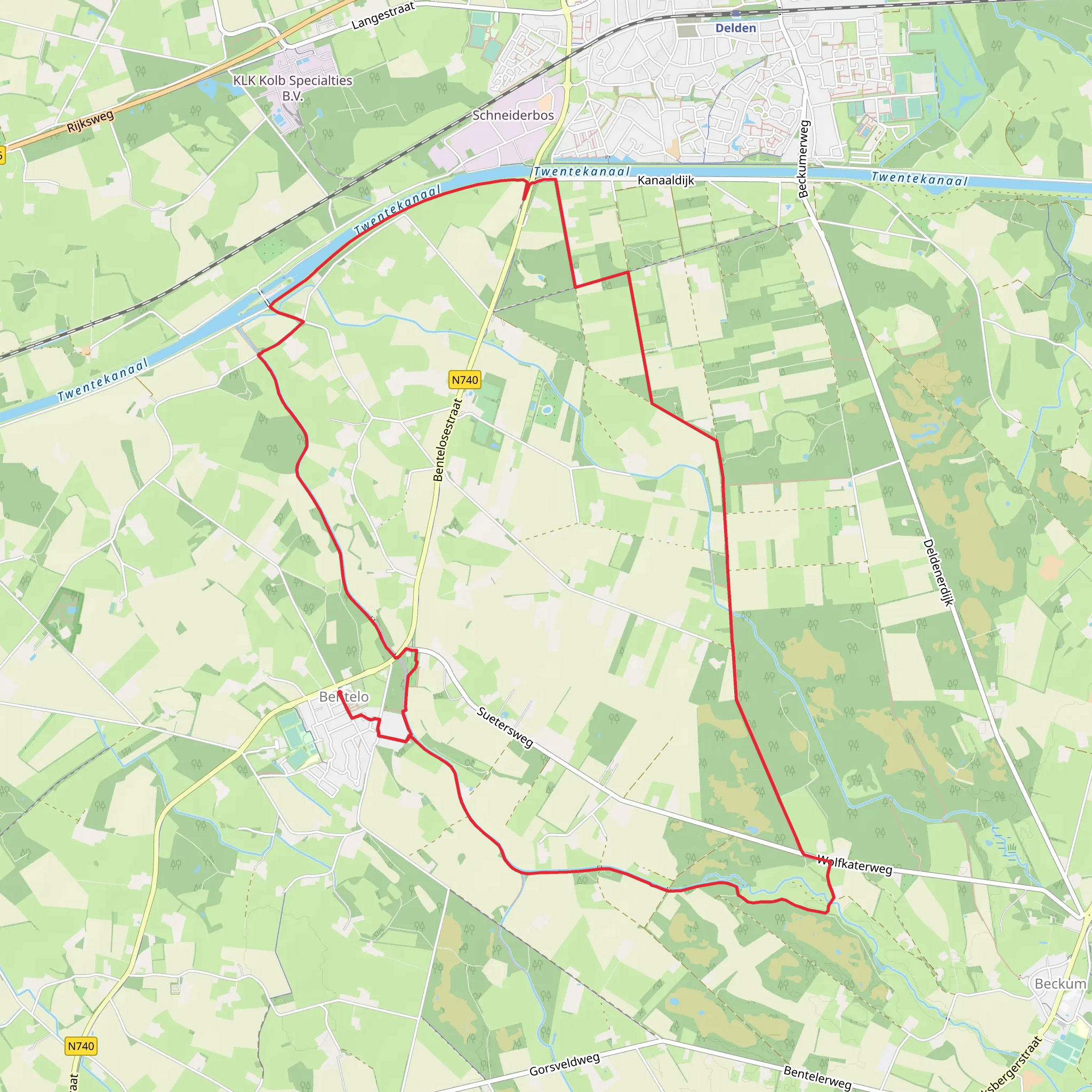 Hagmolenbeek via Loninkvoetpad and Wiene Gele Route mobile static map
