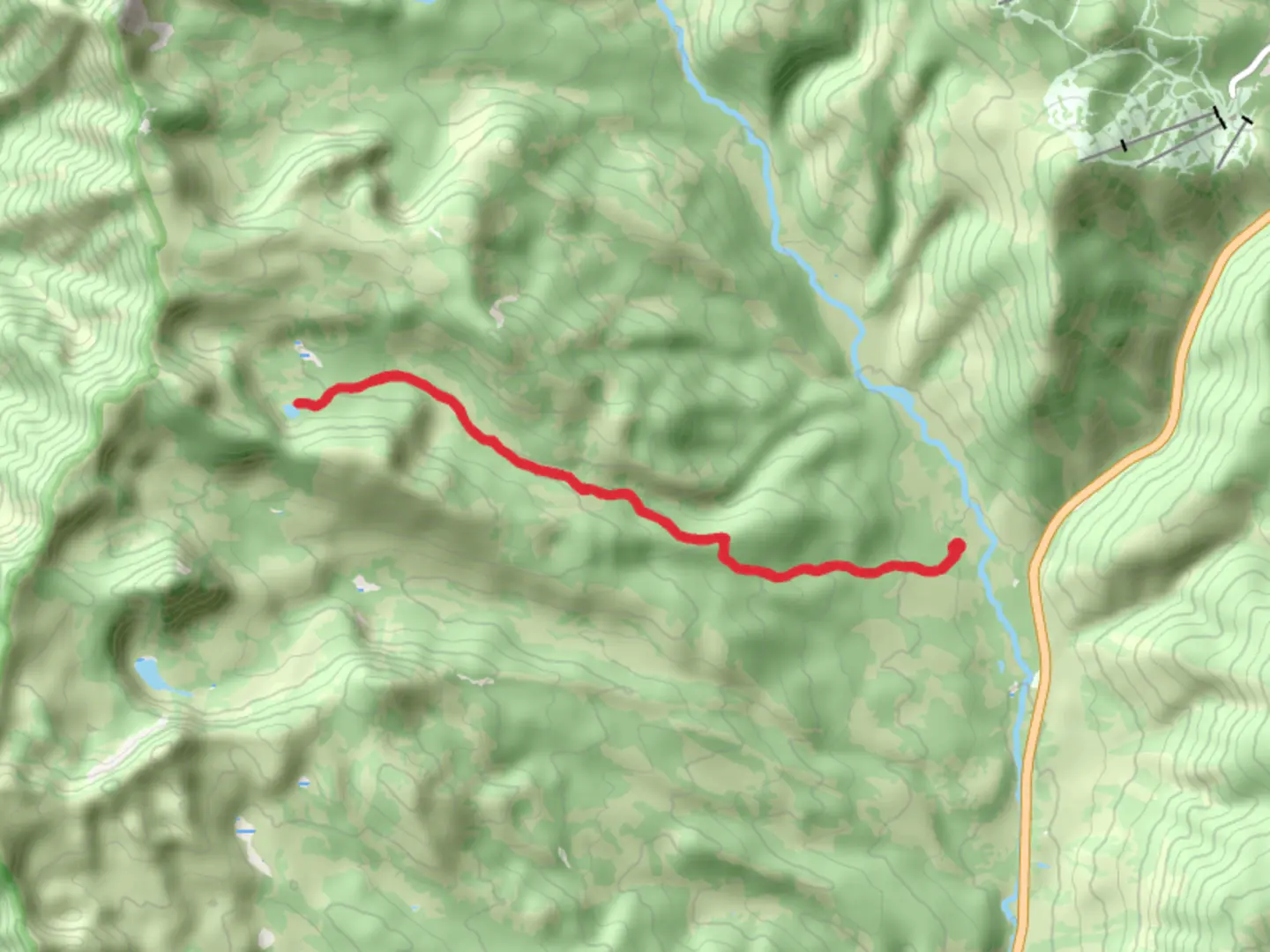 An image depicting the trail Steam Mill Lake via Steam Mill Trail and its surrounding area.
