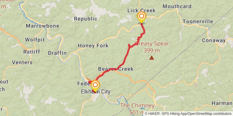 Great Eastern Trail (Incomplete) stage 87 Map