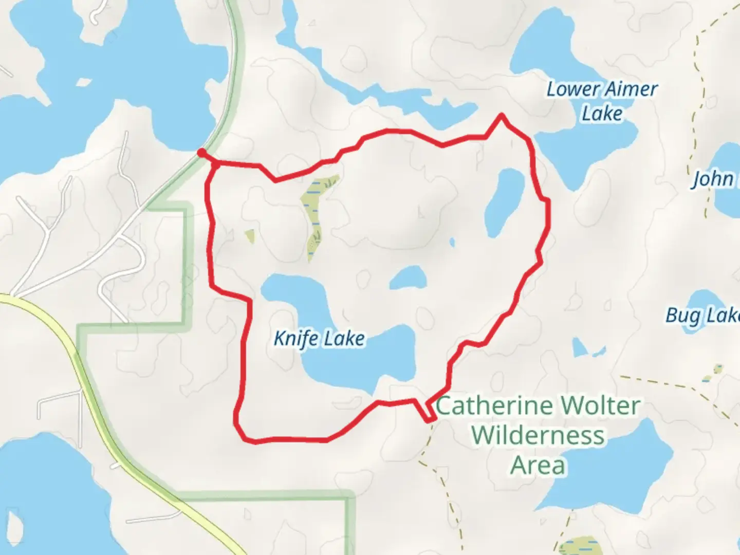 An image depicting the trail Knife Lake Loop and its surrounding area.