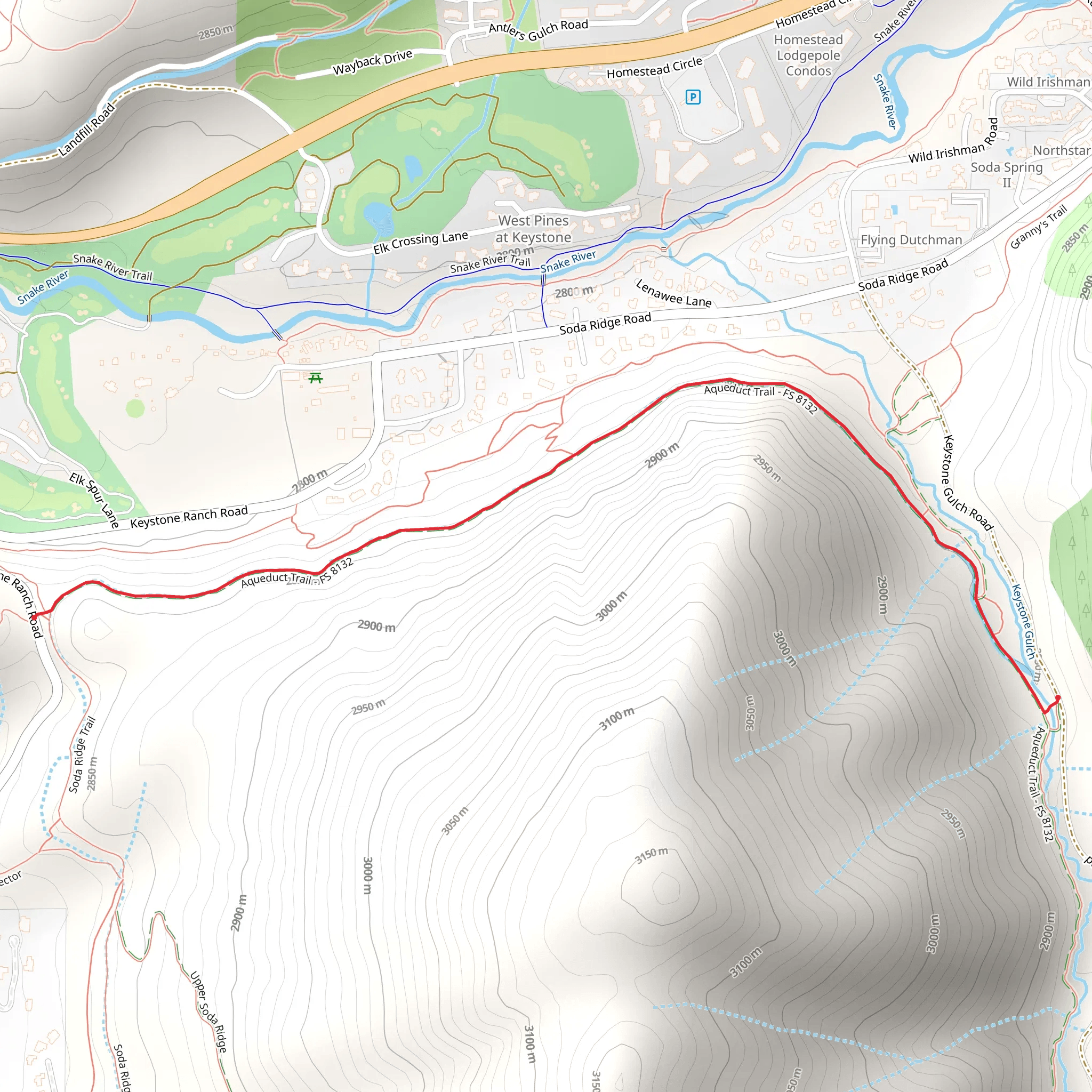 Keystone Aqueduct Trail mobile static map