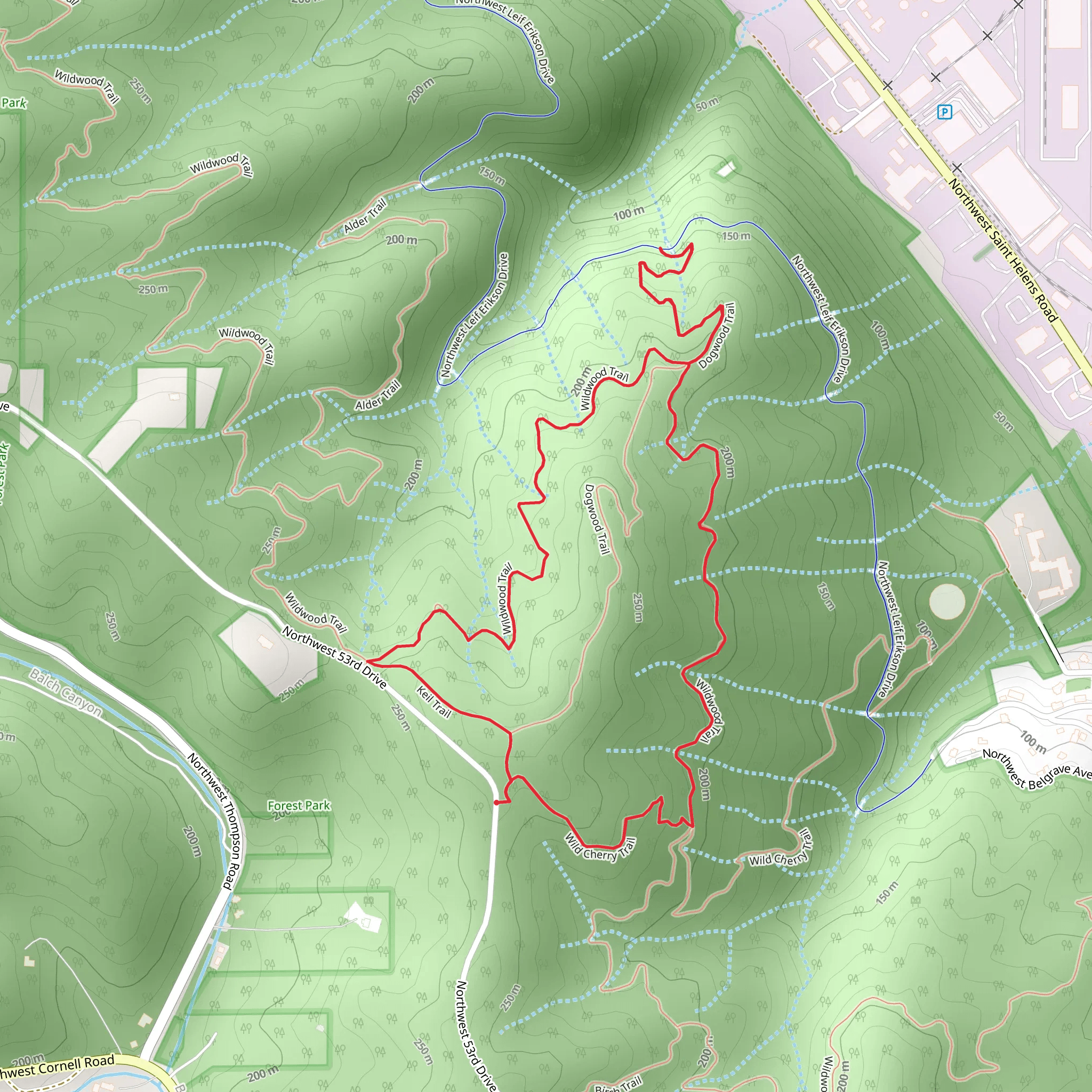 Wildwood Loop Trail mobile static map
