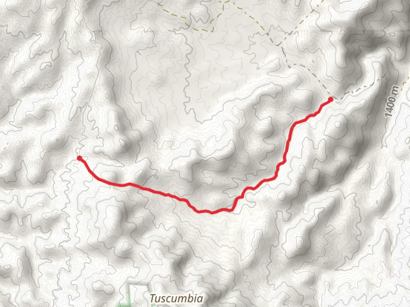 An image depicting the trail Tuscumbia Trail and its surrounding area.