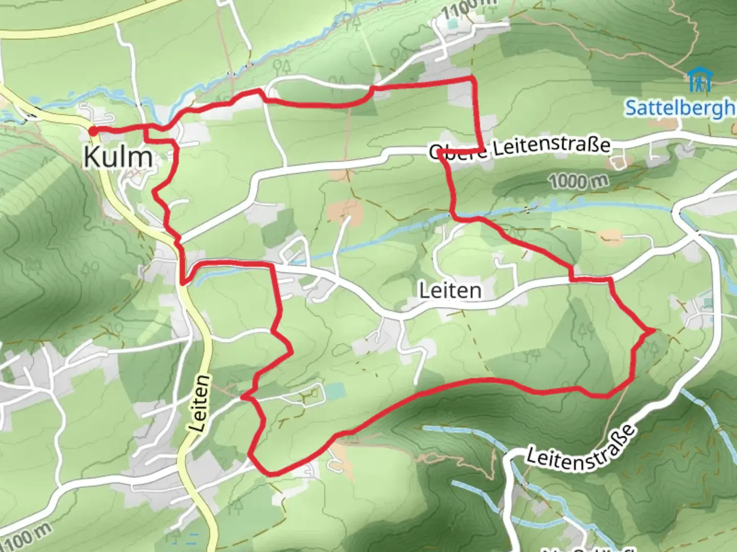 An image depicting the trail Leiten Loop Trail and its surrounding area.