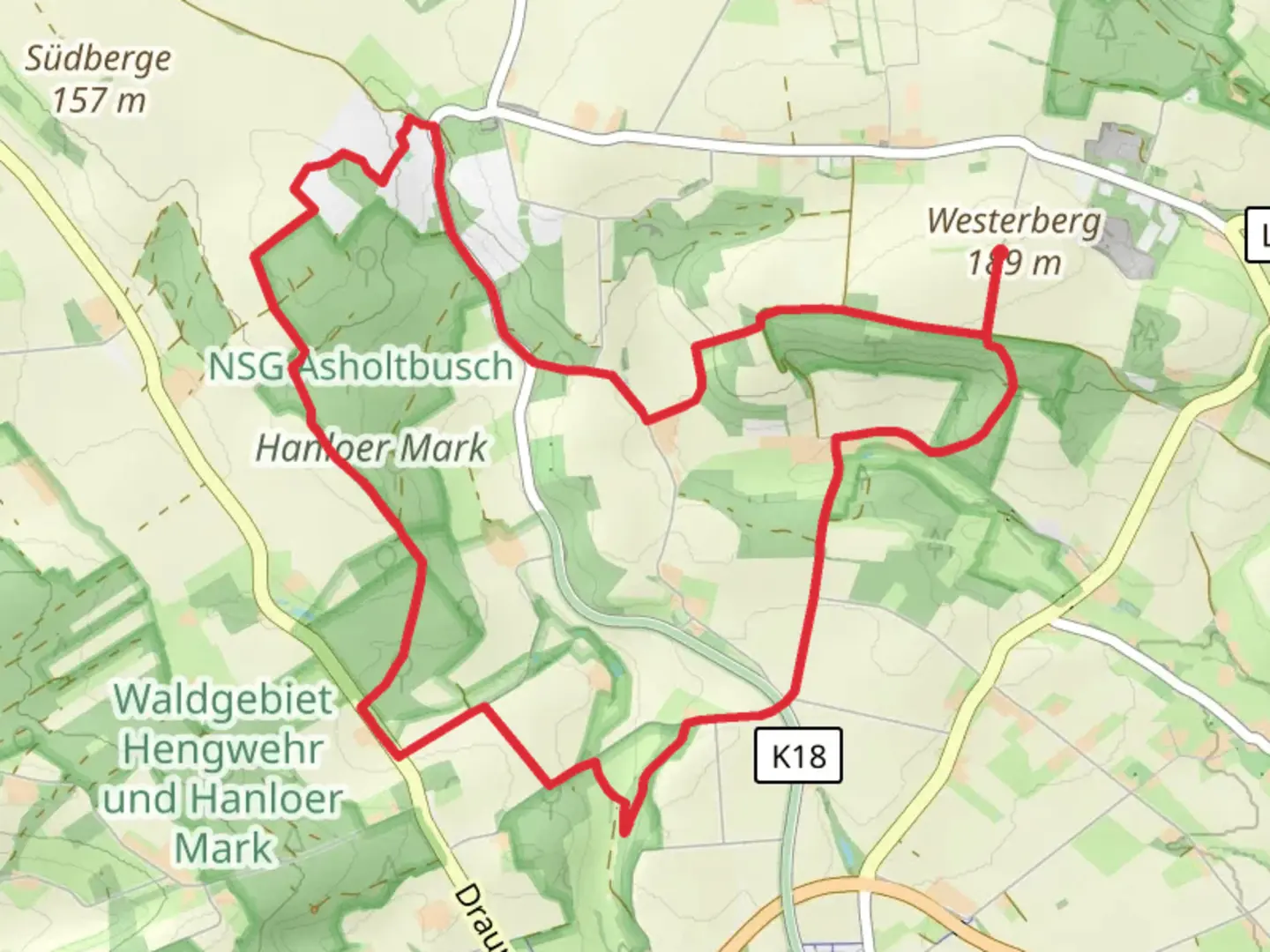 An image depicting the trail Billerbeck and Longinusturm Rundweg and its surrounding area.